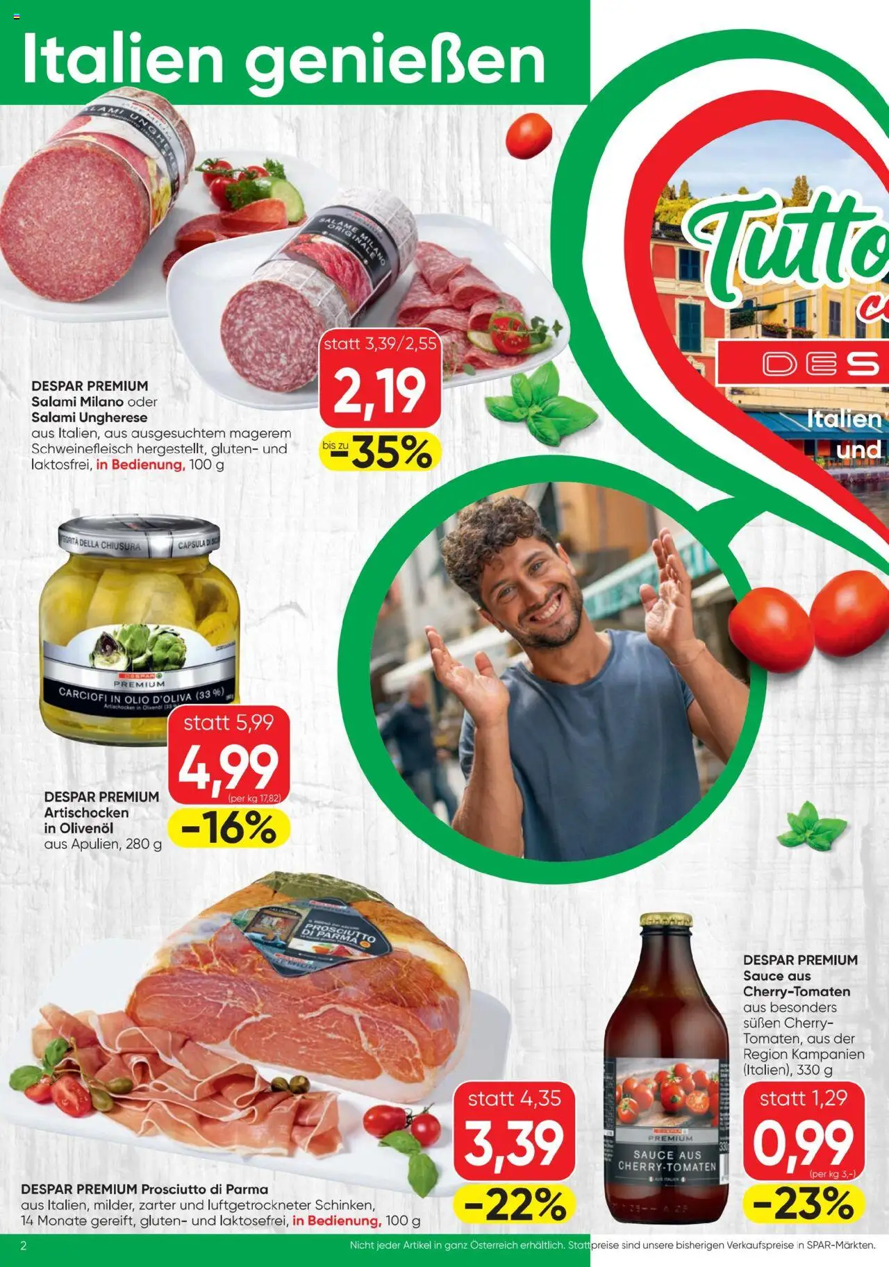 Spar Flugblatt gültig ab 03.07.2025 | Seite: 2 | Produkte: Salami, Schweinefleisch