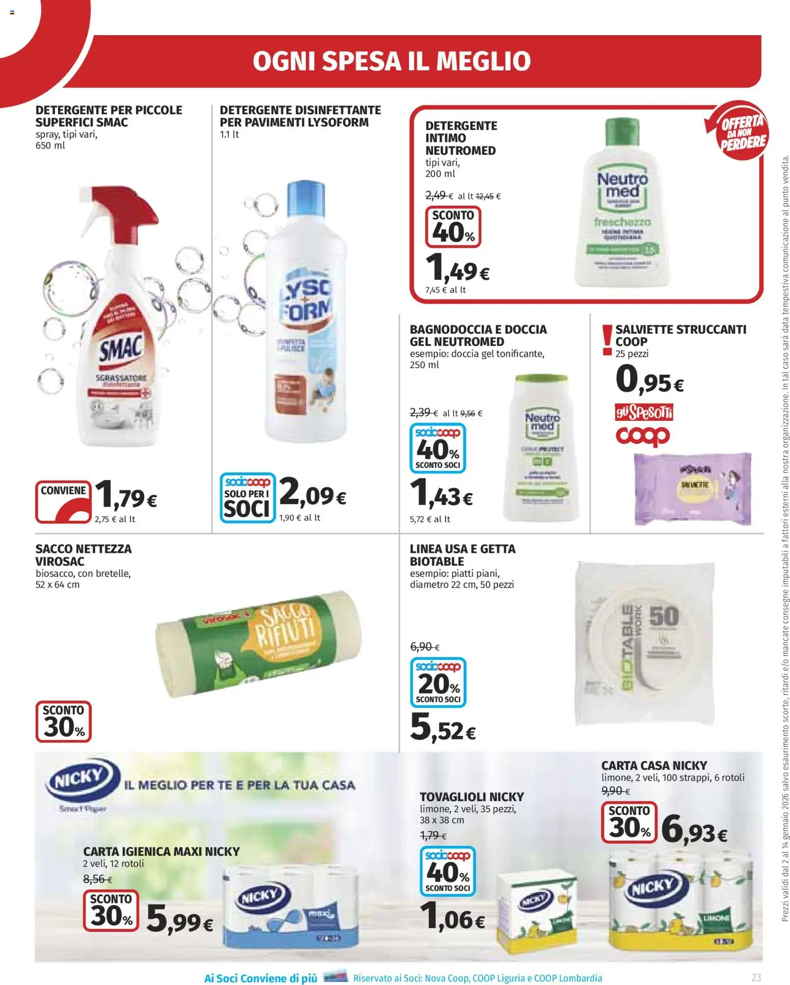 Volantino Ipercoop del 02.01.2026 | Pagina: 23 | Prodotti: Detergente intimo, Detergente, Intimo, Doccia