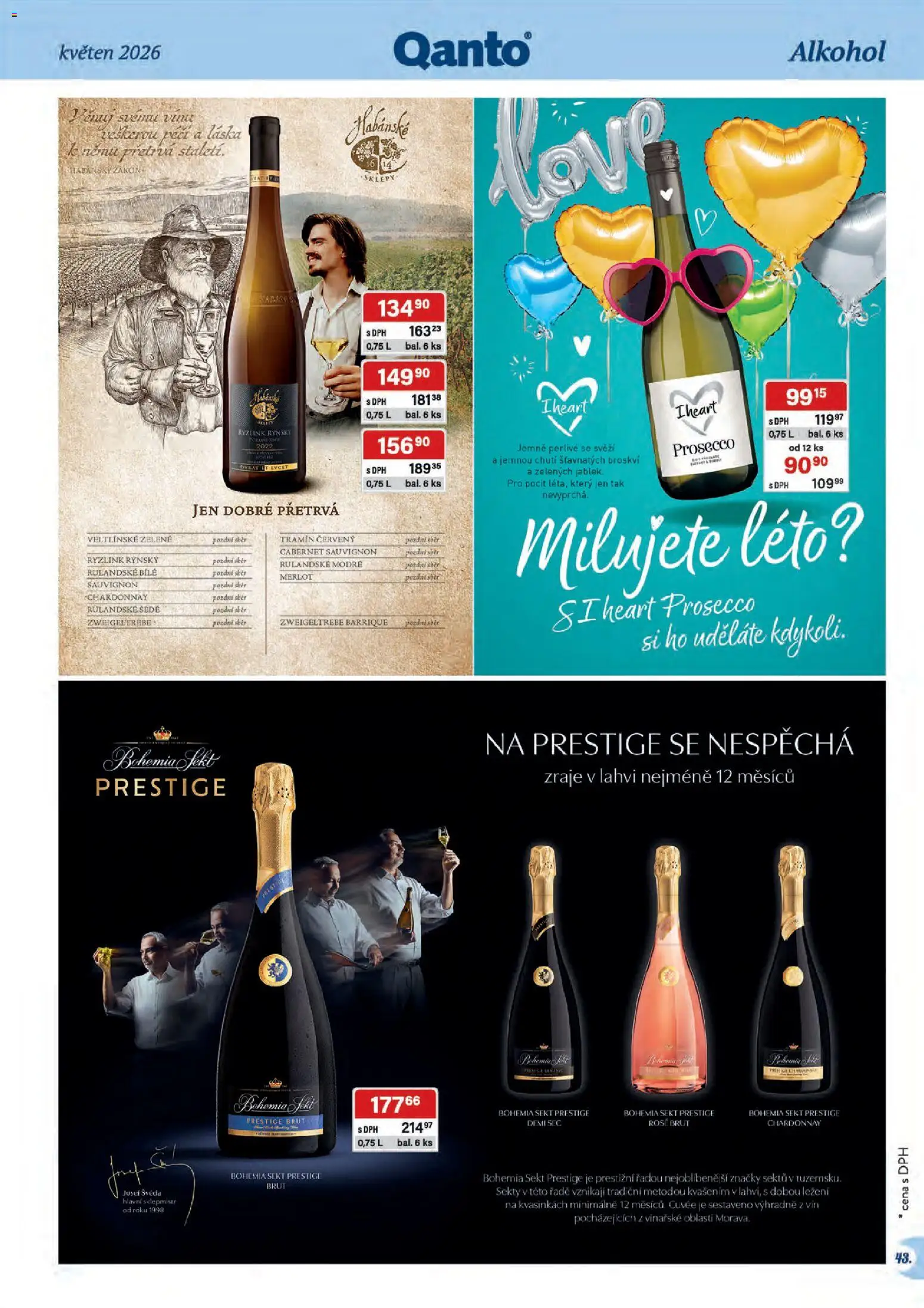 Astur & Qanto leták - Velkoobchod 05/2026 od 01.05.2026 | Strana: 43 | Produkty: Prosecco, Sekt, Cabernet Sauvignon, Tramín červený