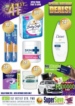 Super Save specials catalogue – valid from 09.10.2025 | Page: 87 | Products: Tissue oil, Shower, Panty liners, Body wash