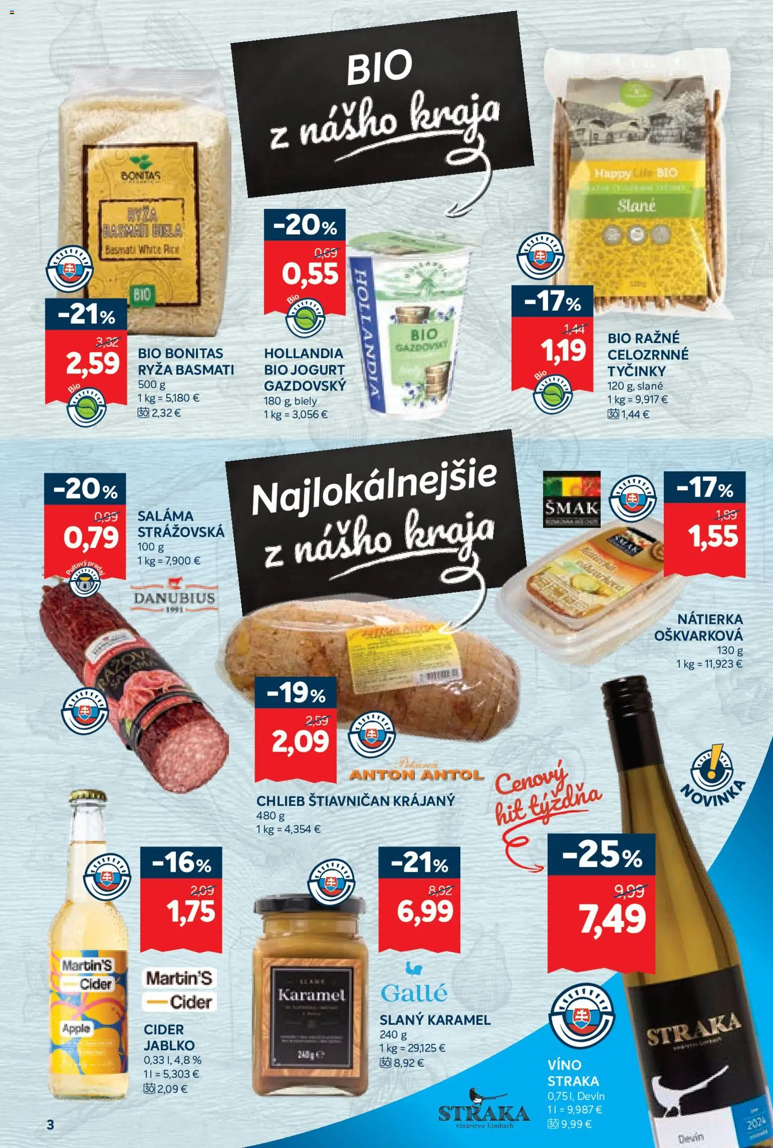 Nové Kraj akcie – leták je platný od 06.11.2025 | Strana: 5 | Produkty: Jogurt, Chlieb, Saláma, Apple