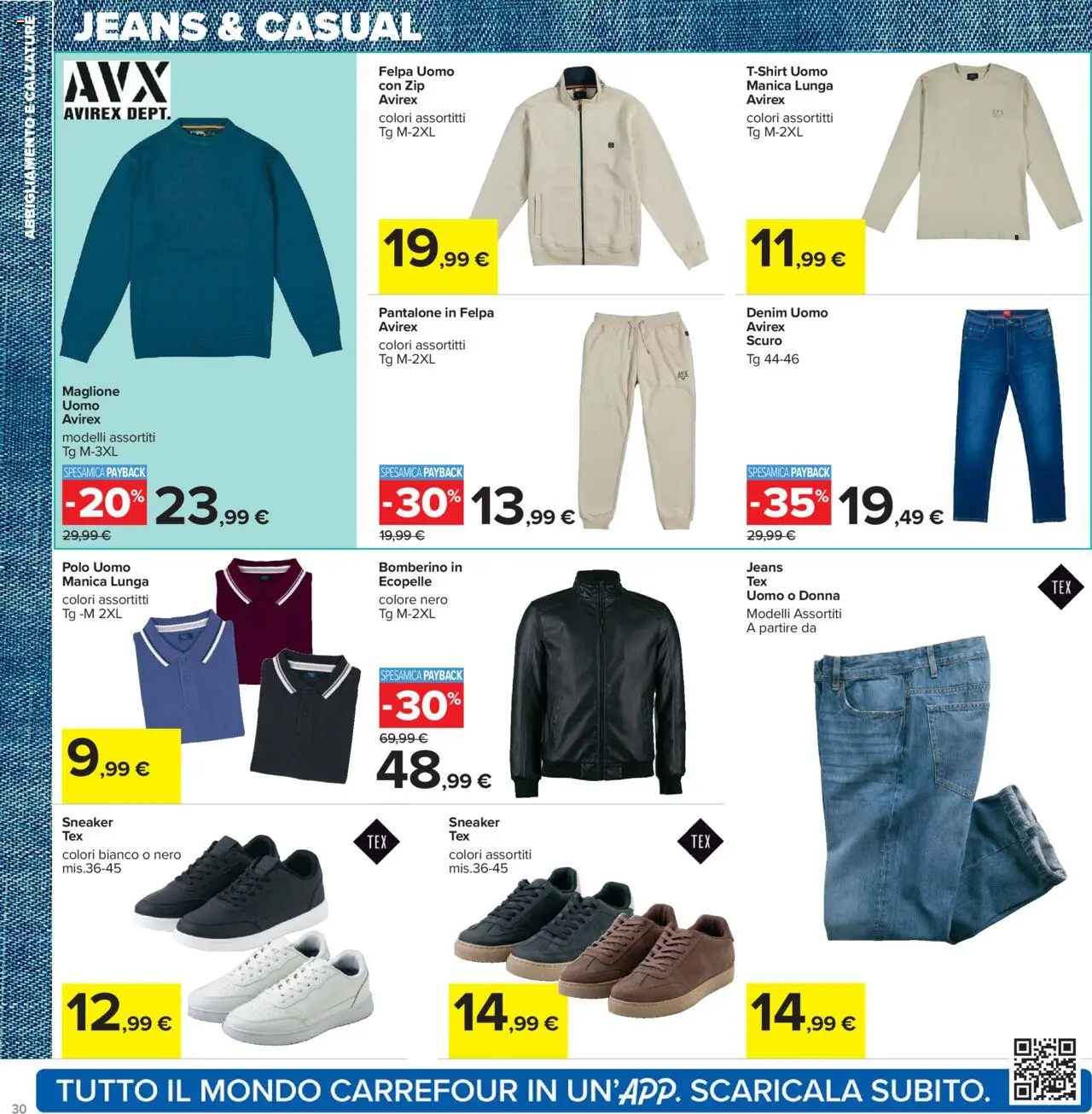Volantino Carrefour del 26.09.2025 | Pagina: 30 | Prodotti: Felpa, Maglione, Jeans, Polo