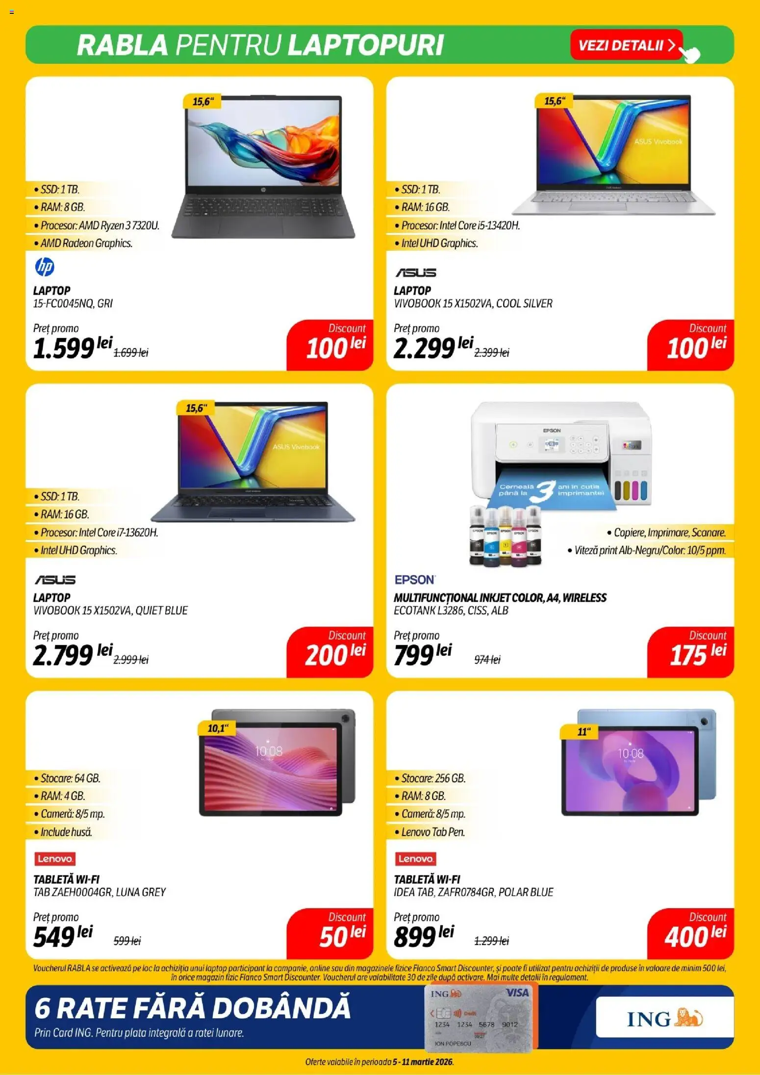 Noul catalog Flanco – valabil de la 05.03.2026 | Pagină: 12 | Produse: Laptop, Tabletă, Cameră