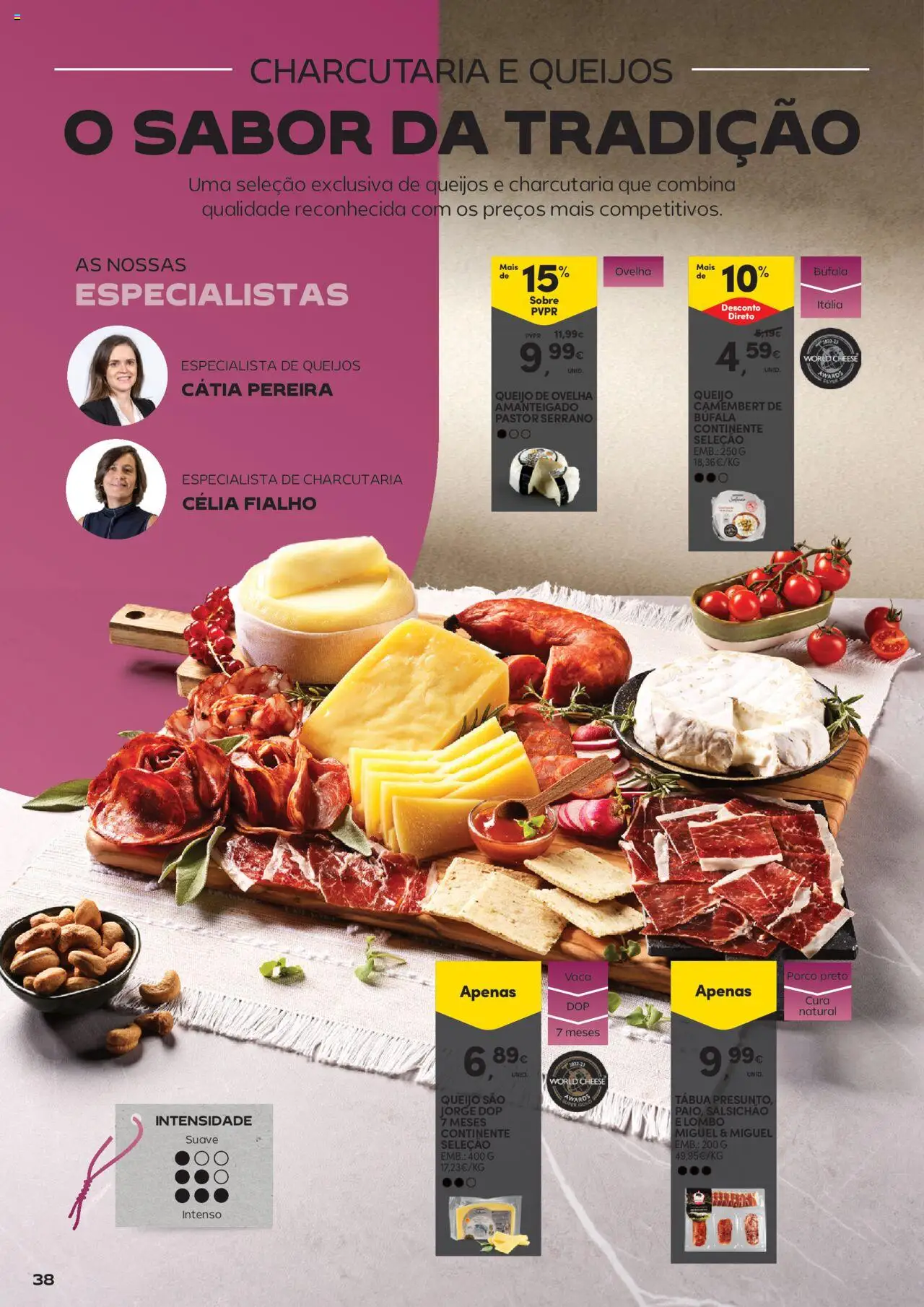 Continente - Vinhos, Enchidos e Queijos: A vida passa a comer com uma boa petiscada │ válido de 23.09.2025 | Página: 38 | Produtos: Tábua, Queijo, Lombo