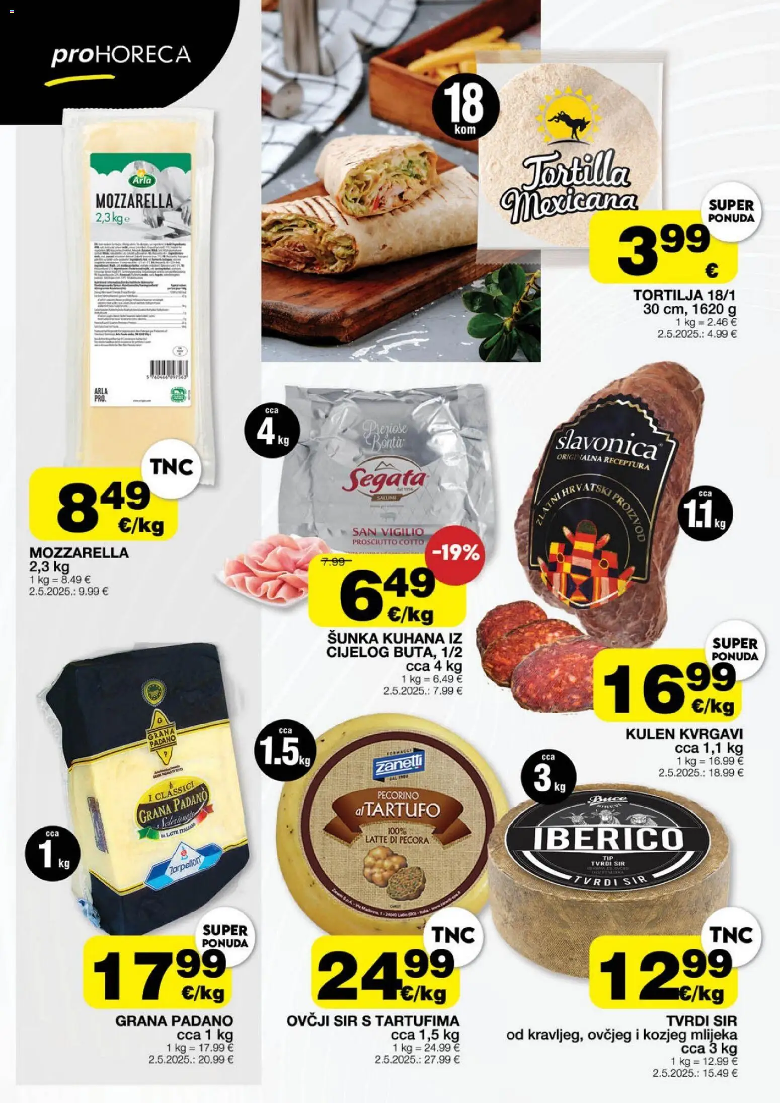 Stanić Diskont katalog | vrijedi od 01.04.2026 | Stranica: 12 | Proizvodi: Grana Padano, Mozzarella, Šunka, Tvrdi sir