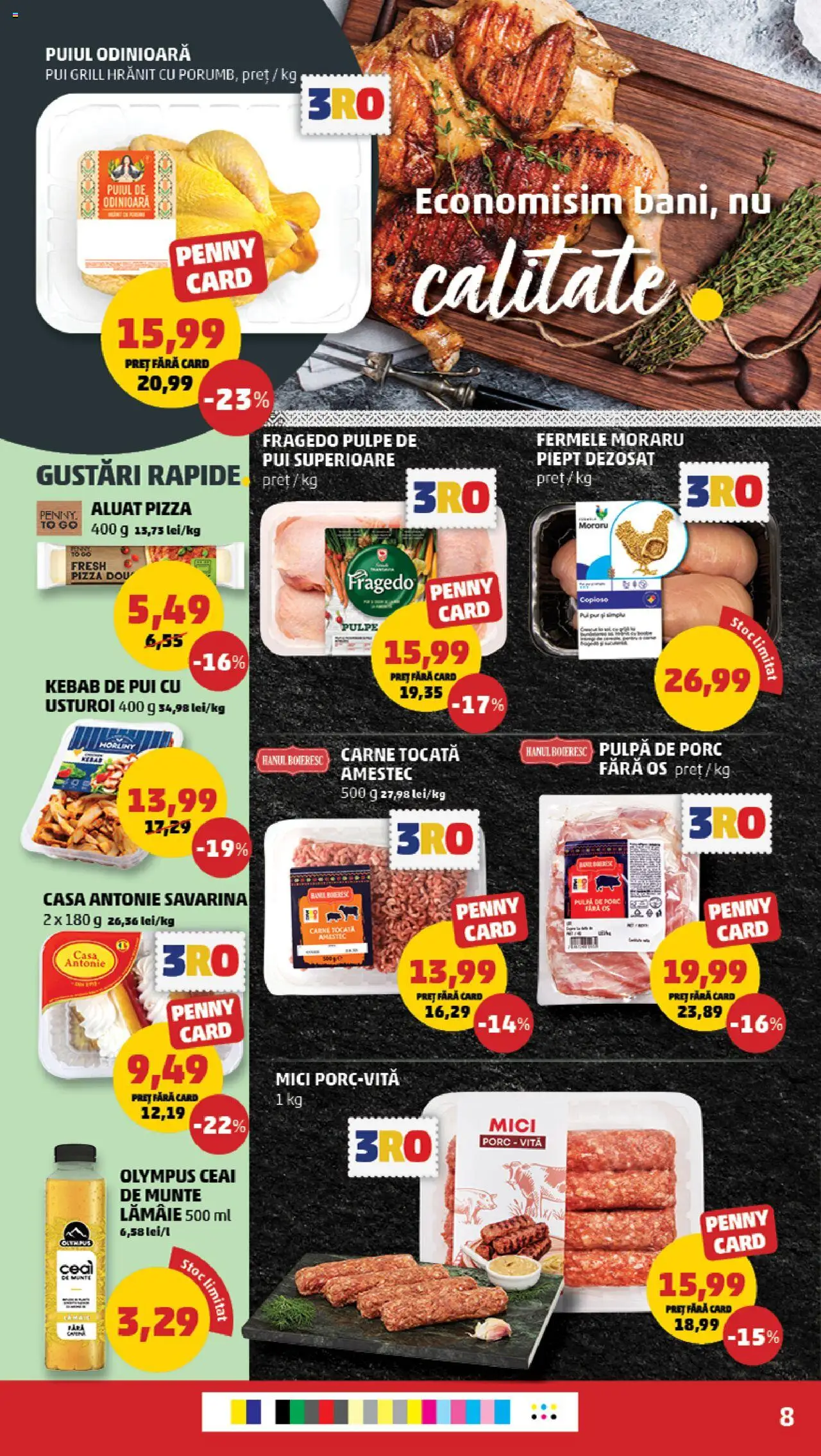 Noul catalog PENNY – valabil de la 24.09.2025 | Pagină: 8 | Produse: Pară, Hacıyatmaz Kedi Oyuncağı, Pizza, Ceai