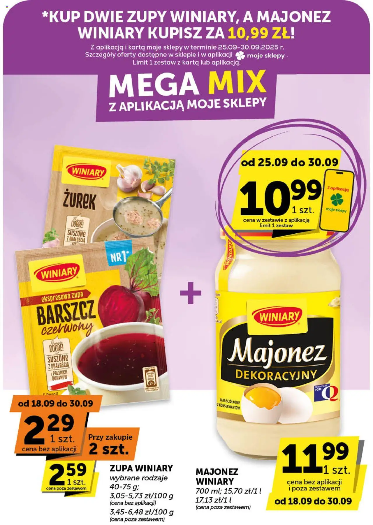 Groszek Gazetka - Market od 18.09.2025 | Strona: 23 | Produkty: Barszcz, Karta, Zurek, Majonez winiary