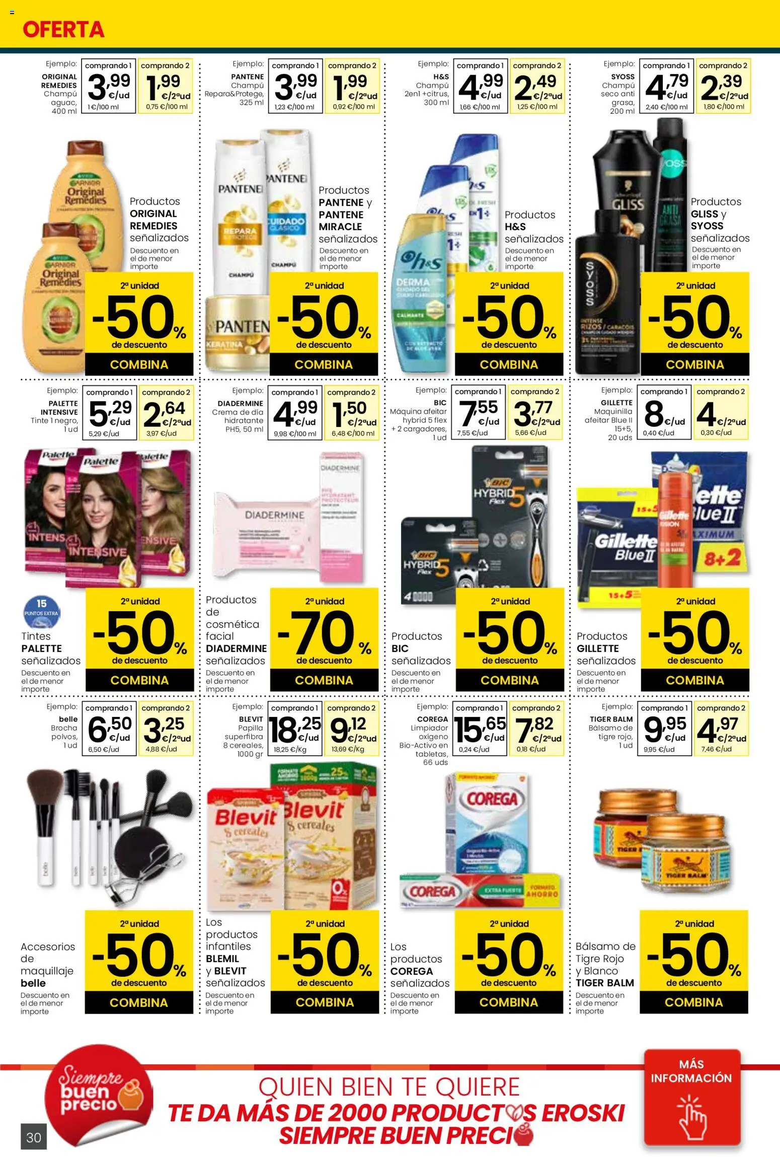 Eroski - Viste tu cesta de primavera Center │ válido desde el 26.02.2026 | Página: 30 | Productos: Tinte, Champú, Cereales, Brocha