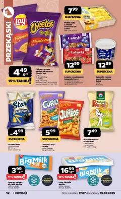 Netto gazetka - Spożywcza od 17.07.2025 | Strona: 12 | Produkty: Big Milk, Lody na patyku, Ser, Orzeszki ziemne