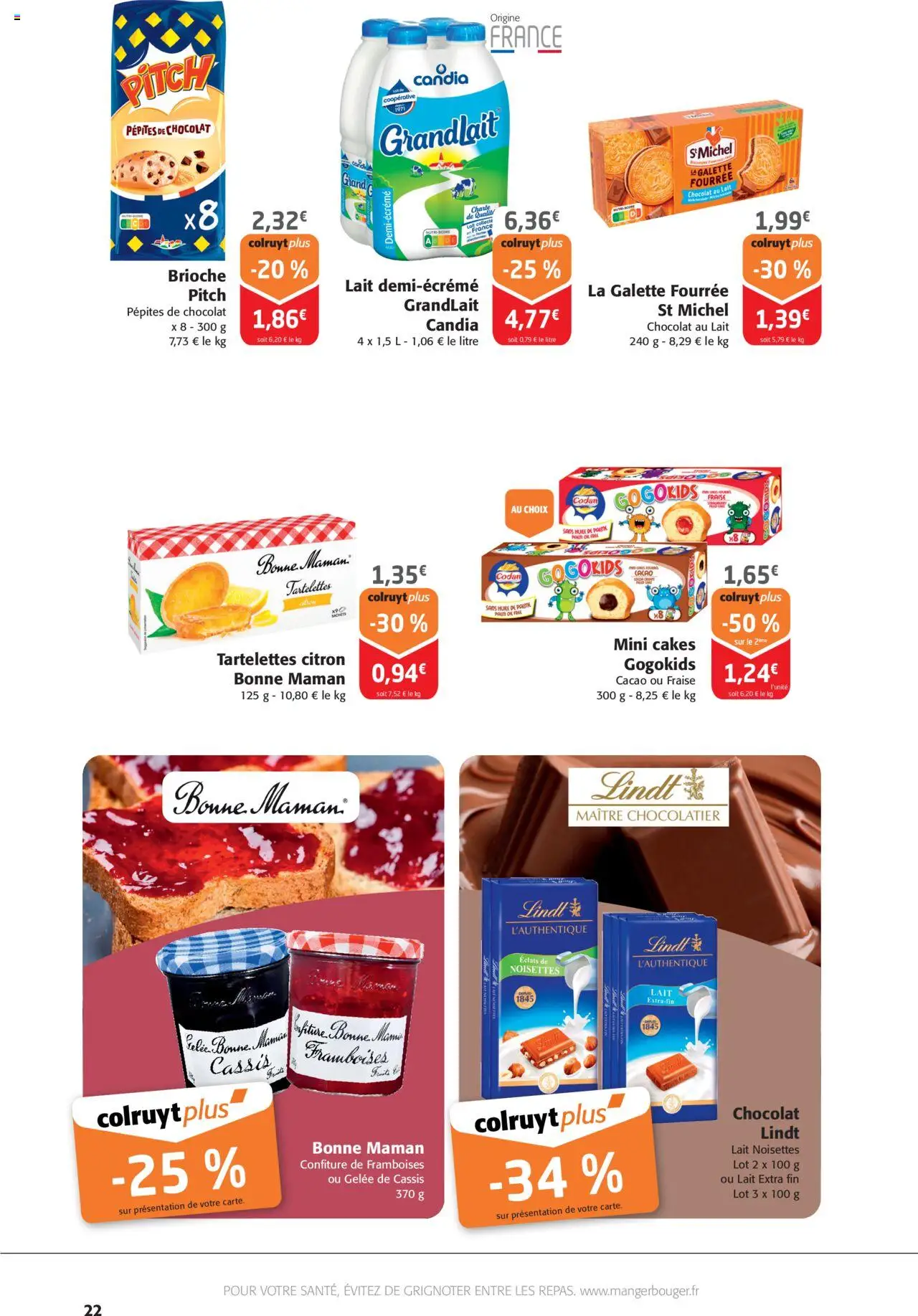  | Page: 22 | Produits: Fraise, Pépites de chocolat, Huile, Lindt