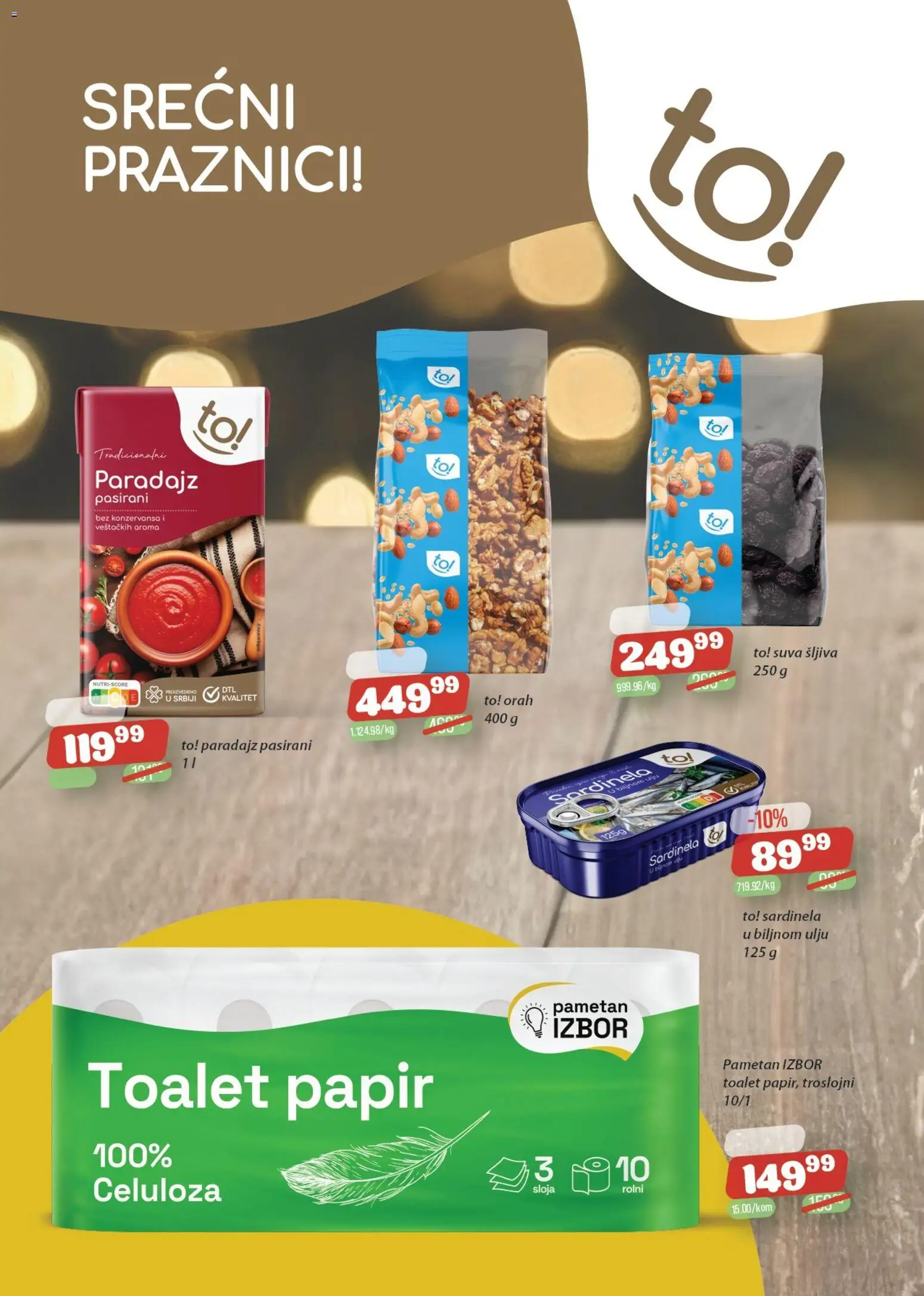 Senta Promet katalog - važi od 02.01.2026 | Strana: 12 | Proizvode: Toalet papir, Orah, Šljiva, Paradajz