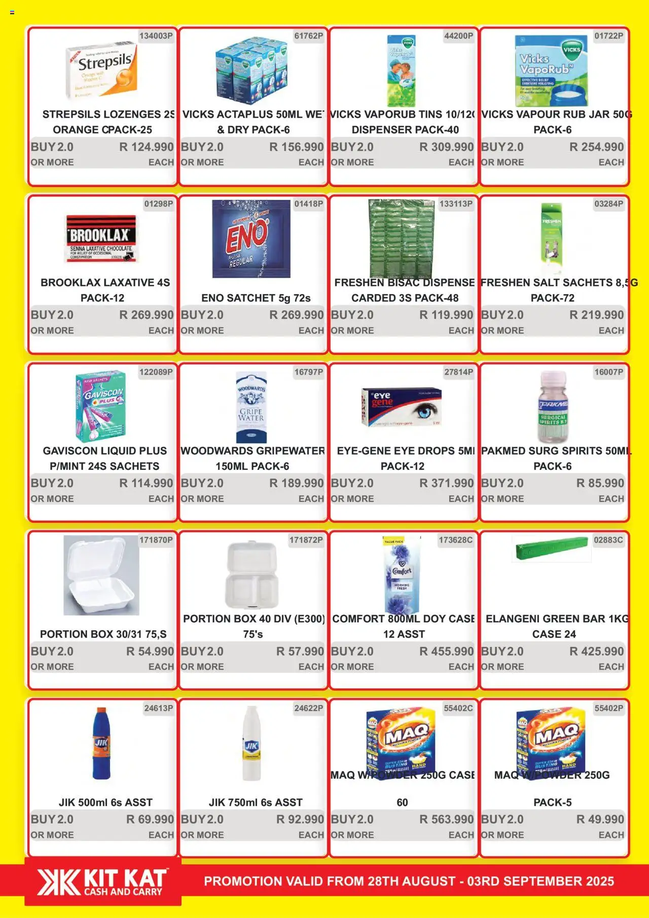 KIT KAT Cash & Carry - Weekly Traders Special │ valid from 28.08.2025 | Page: 26 | Products: Box, Water, Washing powder, Salt