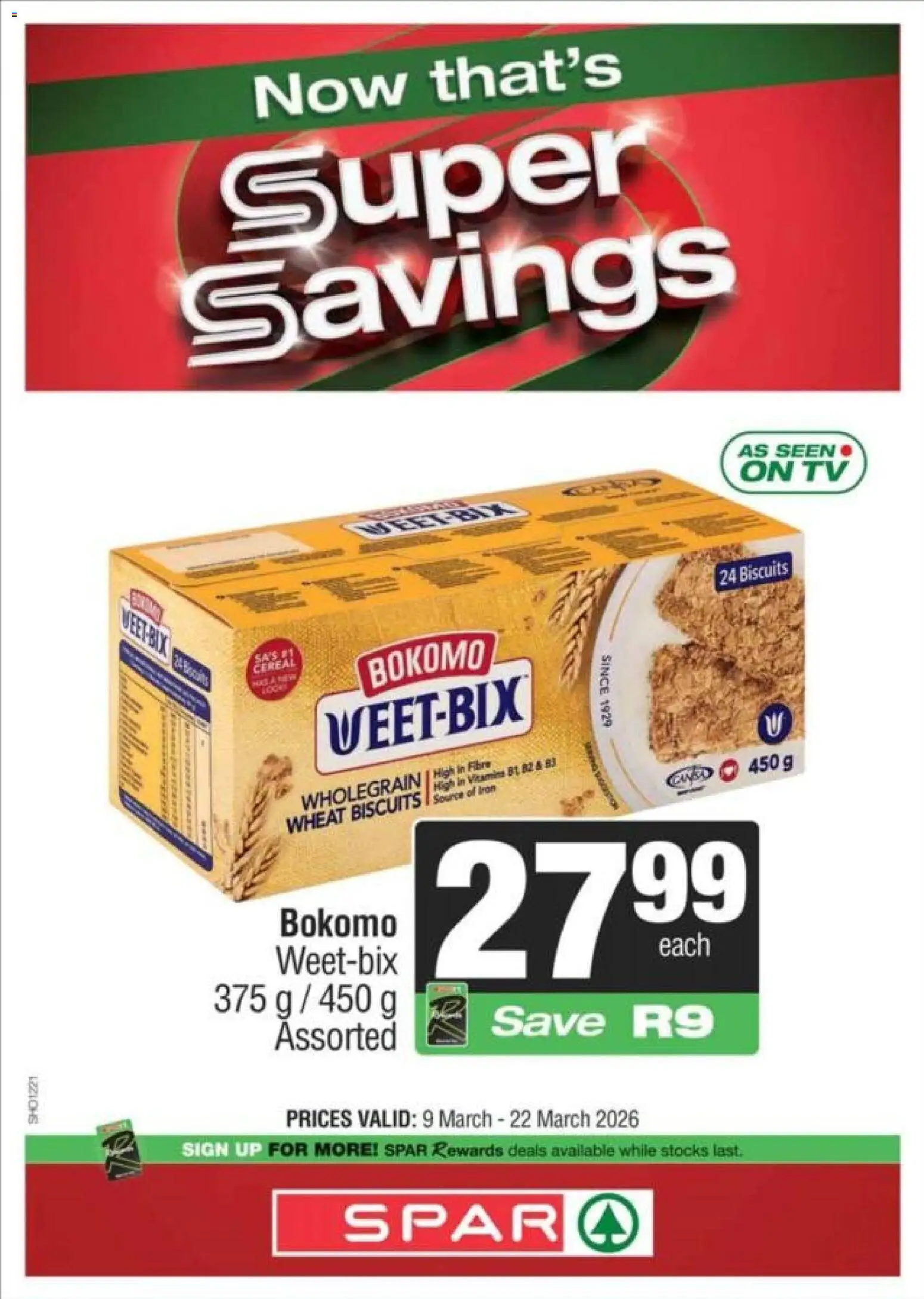 New Superspar catalogue – valid from 09.03.2026 | Page: 1 | Products: Iron, TV, Biscuits