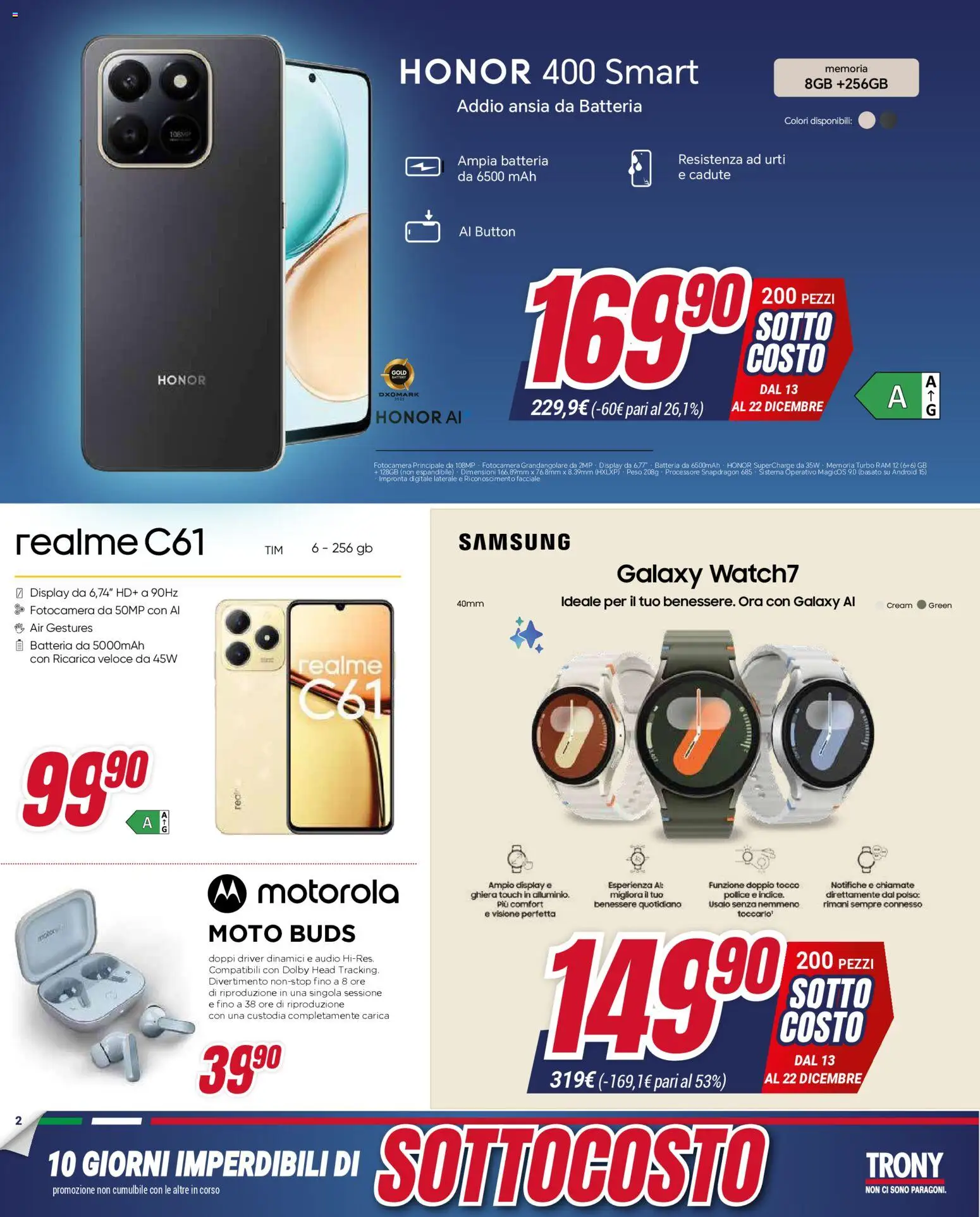 Volantino Trony del 13.12.2025 | Pagina: 2 | Prodotti: Samsung Galaxy, Audio, Batteria, Samsung