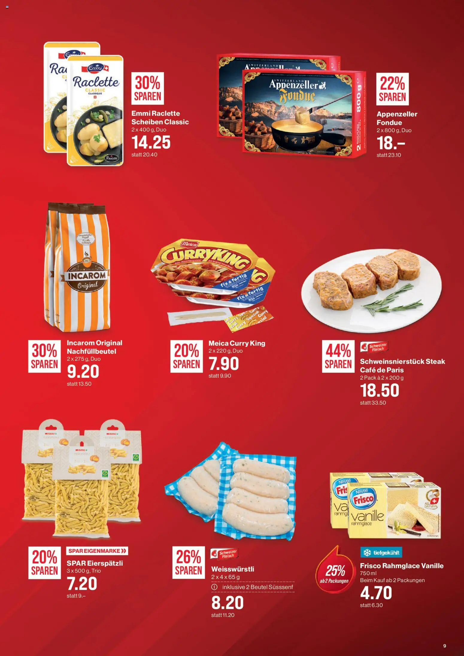 SPAR Aktionen – gültig ab 15.01.2026 | Seite: 9 | Produkte: Raclette, Fondue