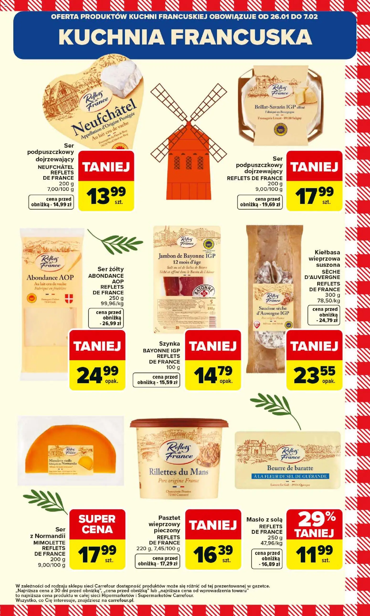 Carrefour Gazetka - Kuchnia Francuska od 26.01.2026 | Strona: 9 | Produkty: Ser żółty, Szynka, Masło, Ser
