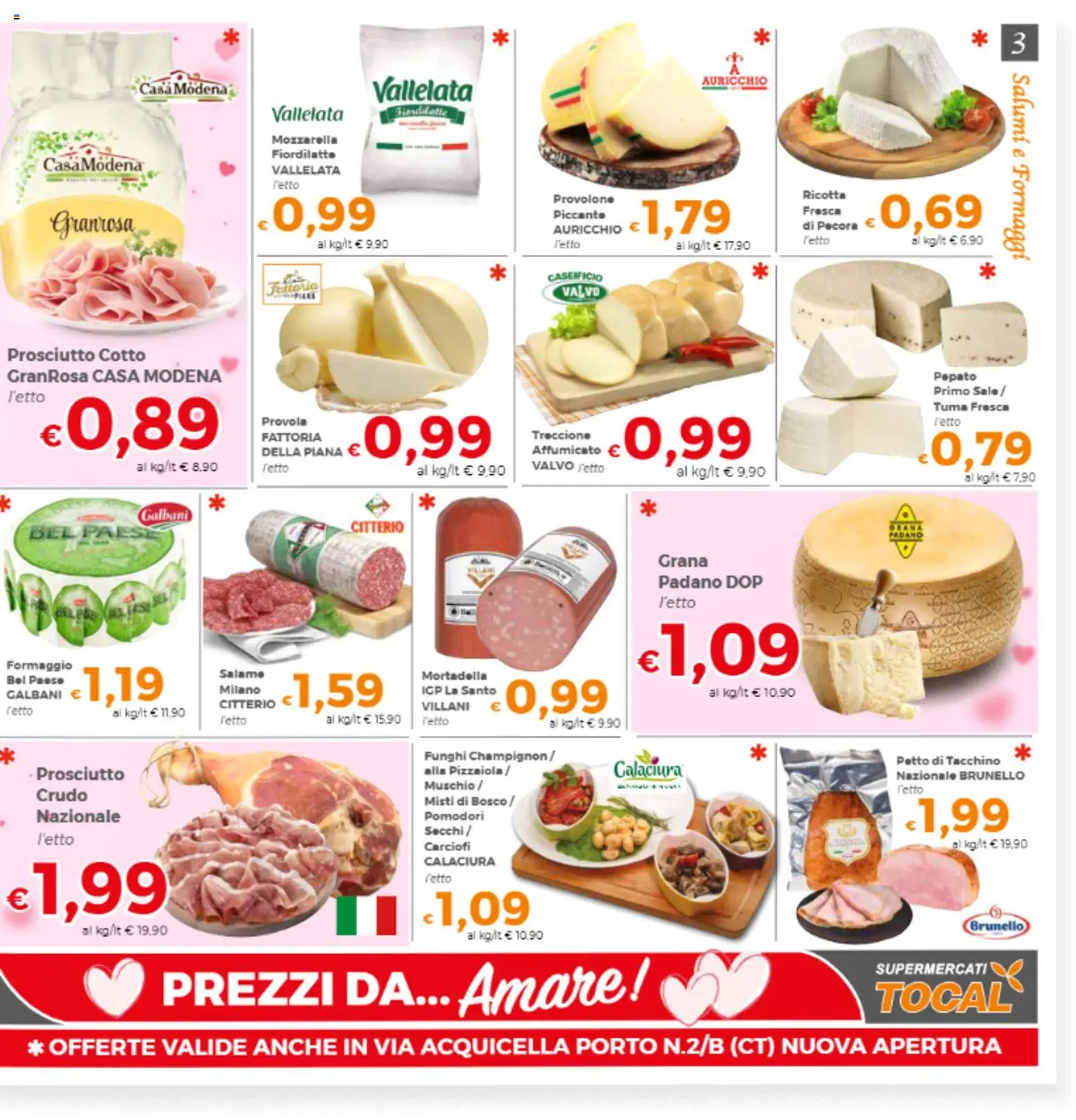 Volantino Tocal del 13.02.2026 | Pagina: 3 | Prodotti: Sale, Pomodori, Carciofi, Grana Padano