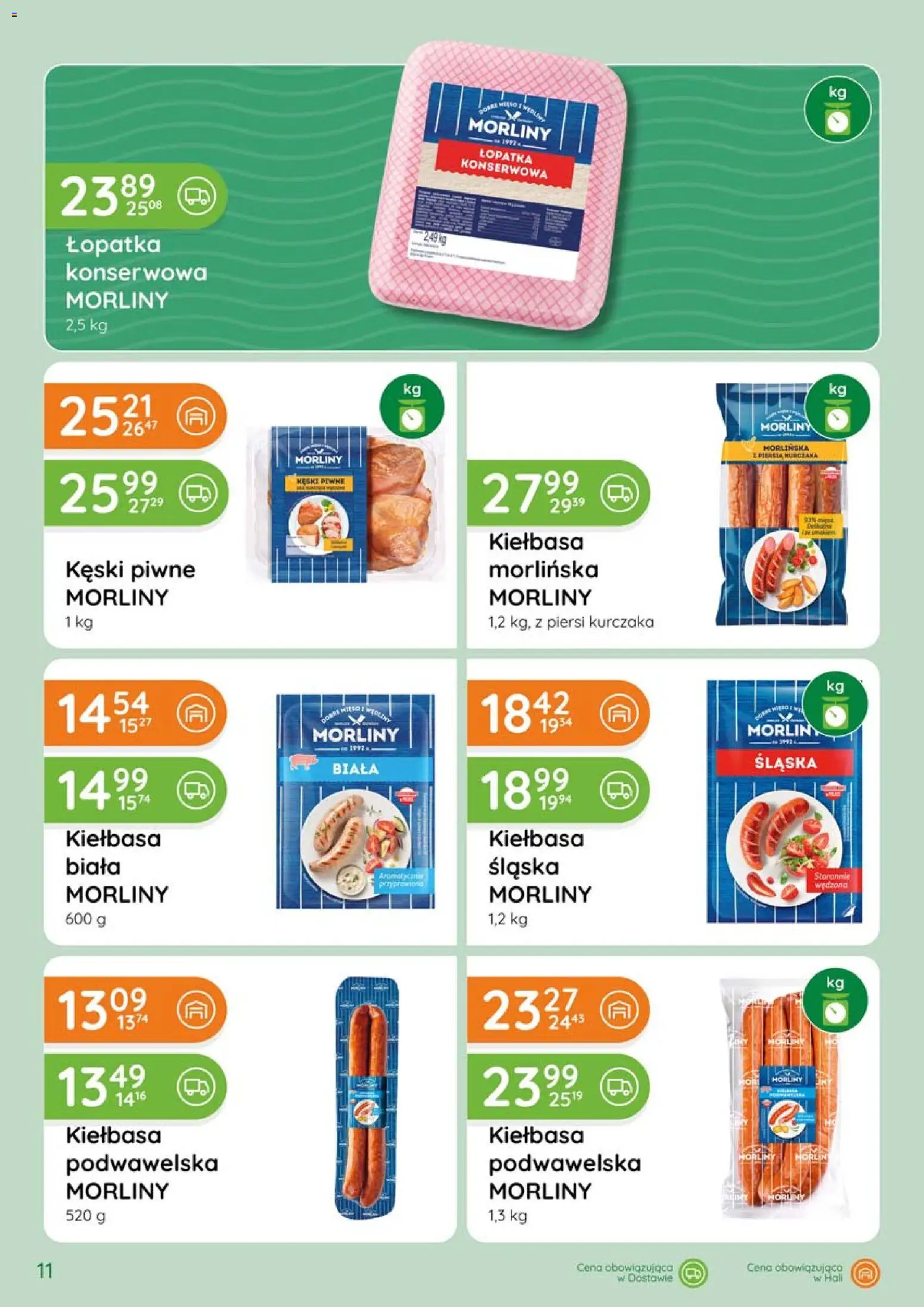 Eurocash gazetka - Katalog Wędlin od 02.04.2026 | Strona: 11 | Produkty: Kiełbasa, Piersi, Kiełbasa podwawelska