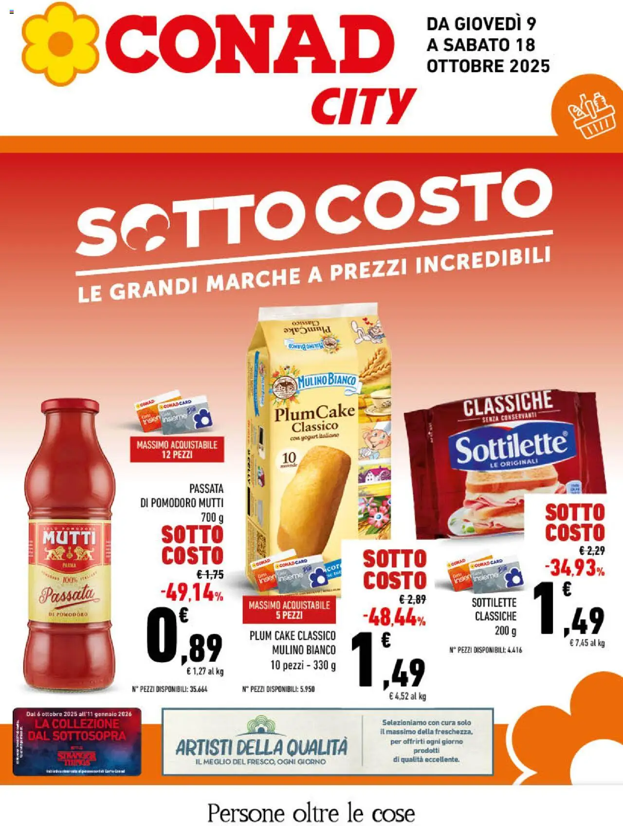 Volantino Conad del 09.10.2025 | Pagina: 1 | Prodotti: Pomodoro, Passata di pomodoro, Mutti, Plumcake