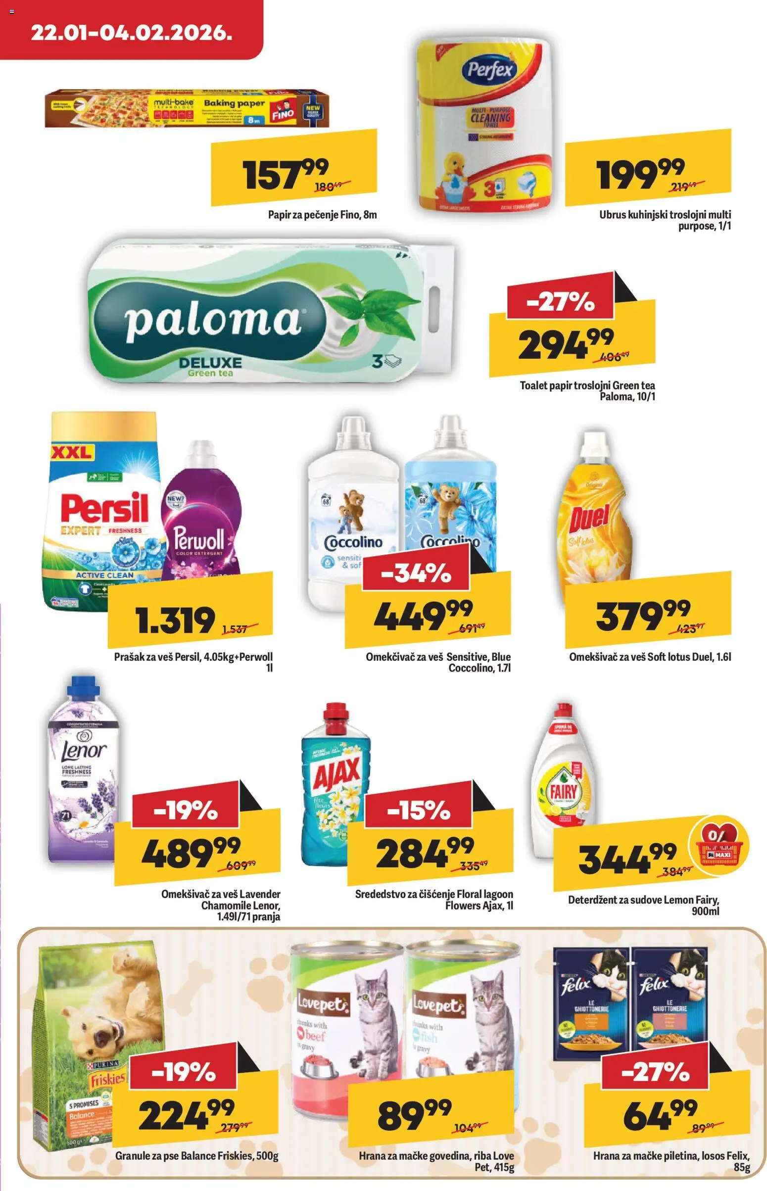 Maxi katalog - važi od 29.01.2026 | Strana: 23 | Proizvode: Toalet papir, Losos, Ajax, Persil