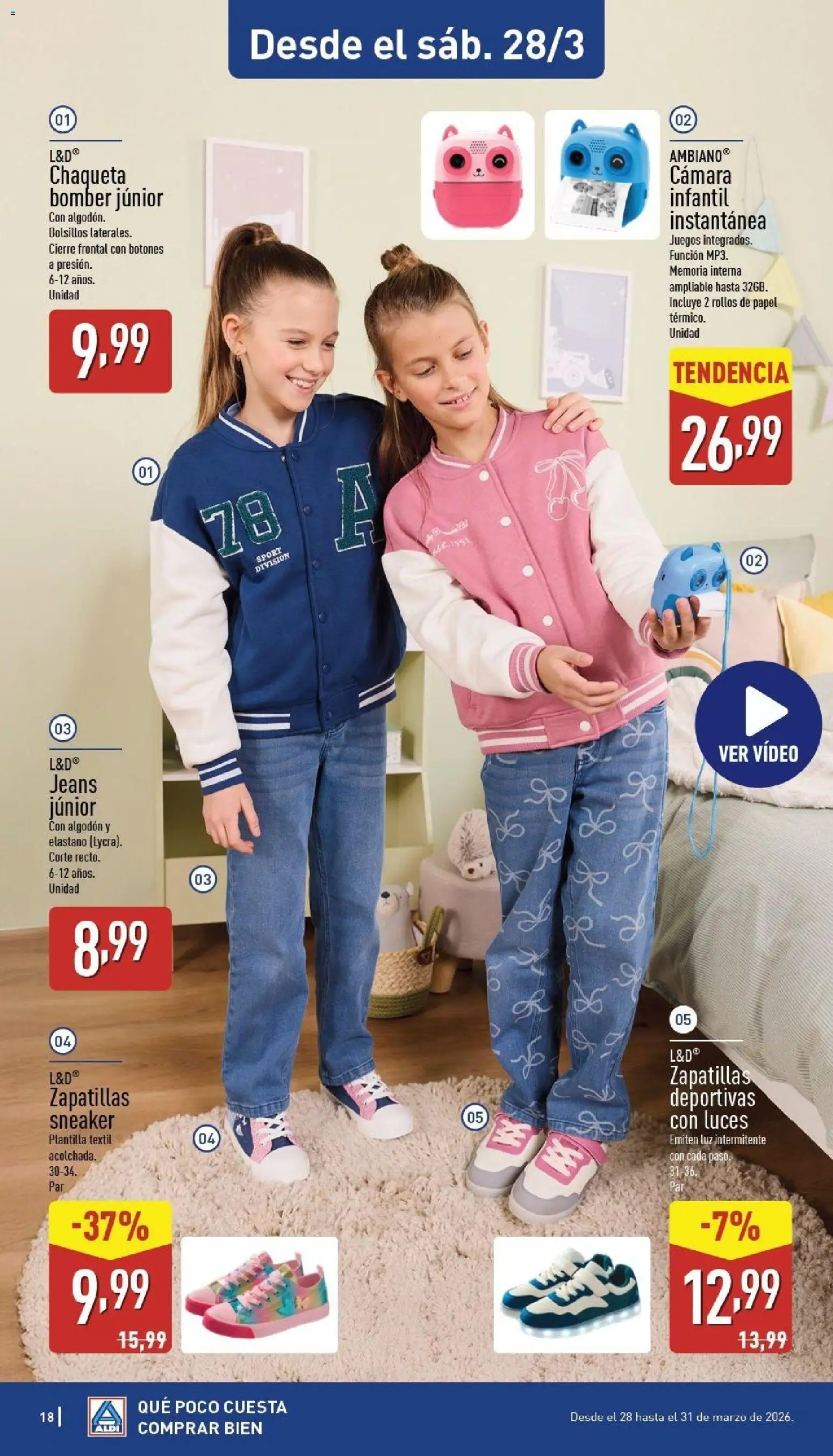 Aldi folleto Baleares │ válido desde el 23.03.2026 | Página: 18 | Productos: Chaqueta, Zapatillas deportivas, Zapatillas, Cámara