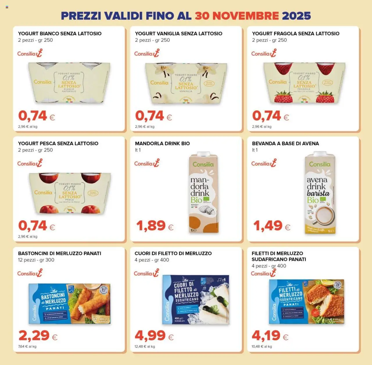 Volantino Oasi del 09.10.2025 | Pagina: 9 | Prodotti: Yogurt, Merluzzo, Frutta, Pesca