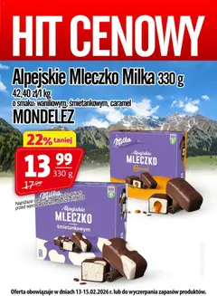 Pogląd oferty "Prim Market Promocja - Alpejskie Mleczko Milka" - ważna od 13.02.2026