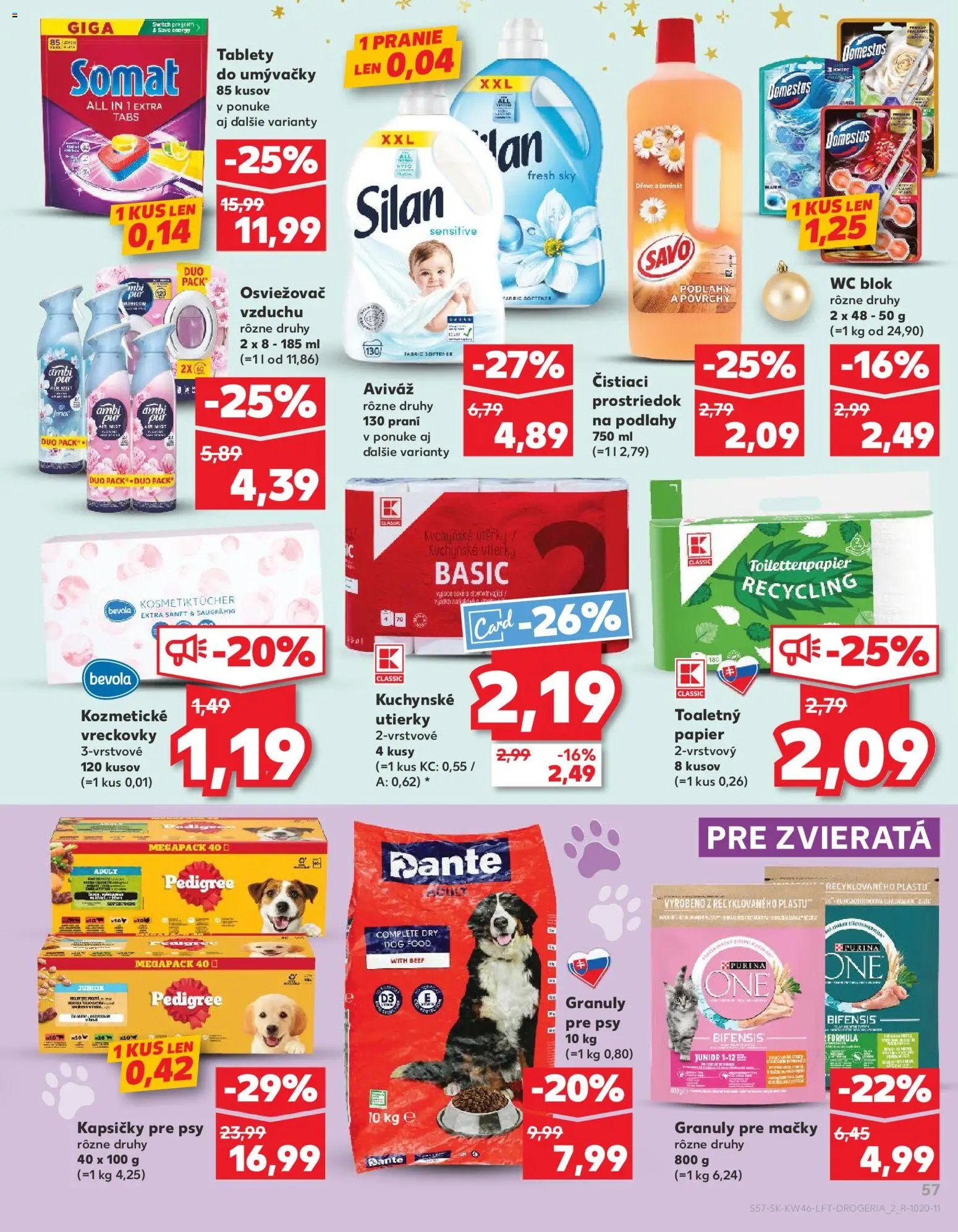Kaufland SK akciós ujság - amely érvényes a következő dátumtól: 13.11.2025 | Oldal: 57 | Termékek: Somat, WC