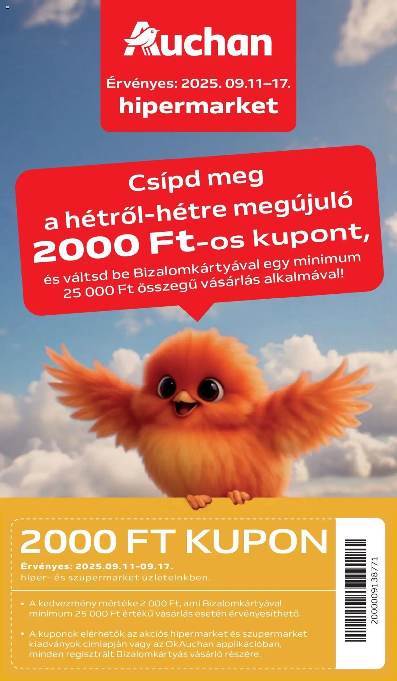 Auchan akciós ujság - amely érvényes a következő dátumtól: 11.09.2025 | Oldal: 1