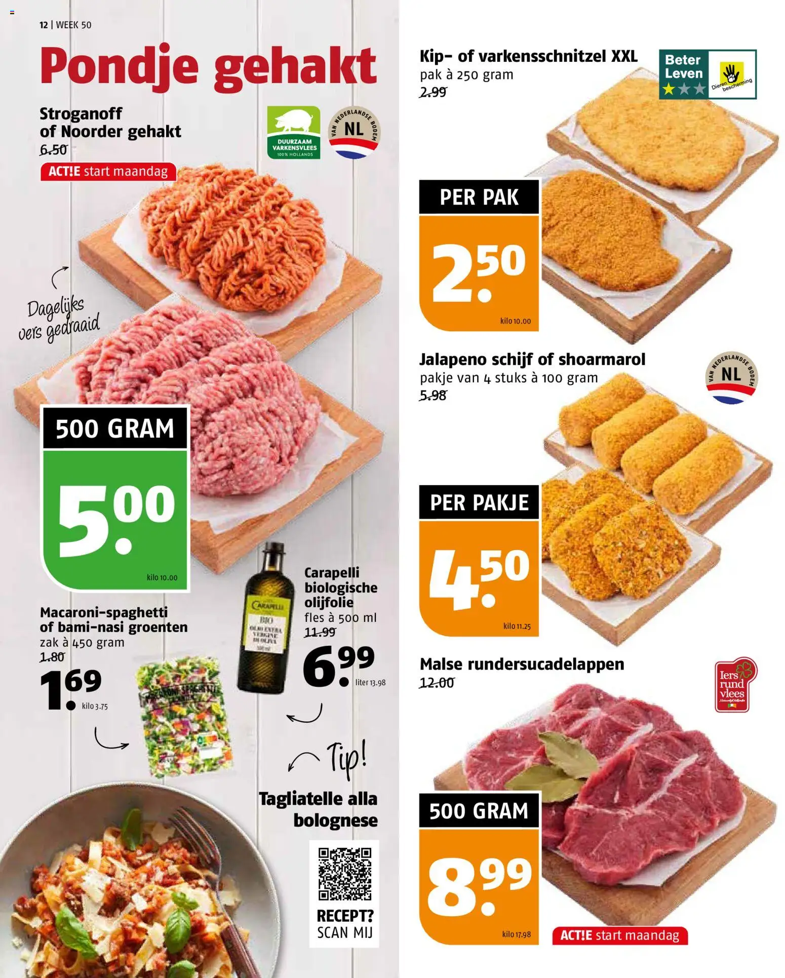 {H1} | Pagina: 12 | Producten: Varkensvlees, Kisperec, Fles, Kip