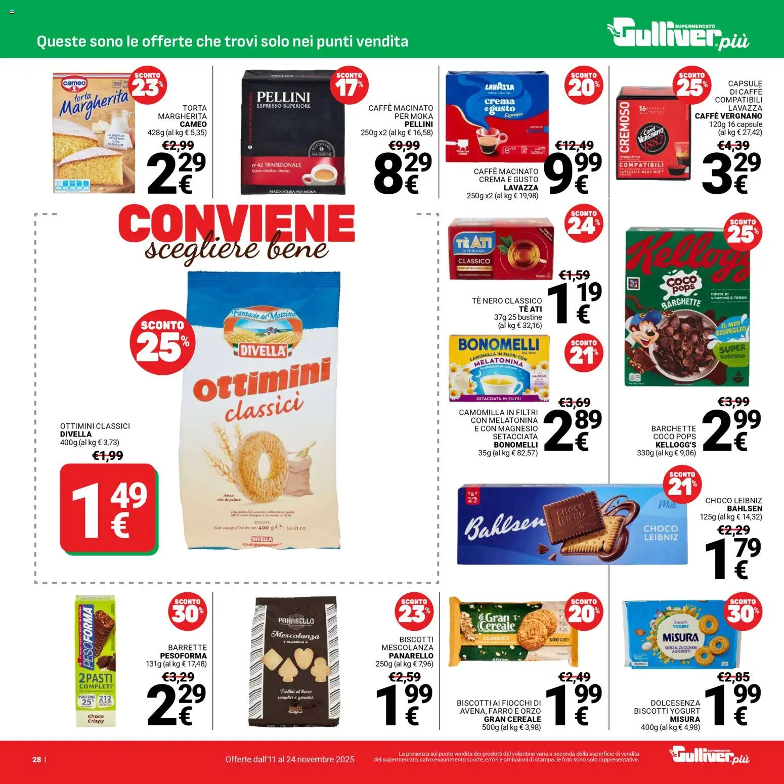 Volantino Gulliver del 11.11.2025 | Pagina: 28 | Prodotti: Crema, Biscotti, Torta, Frollini