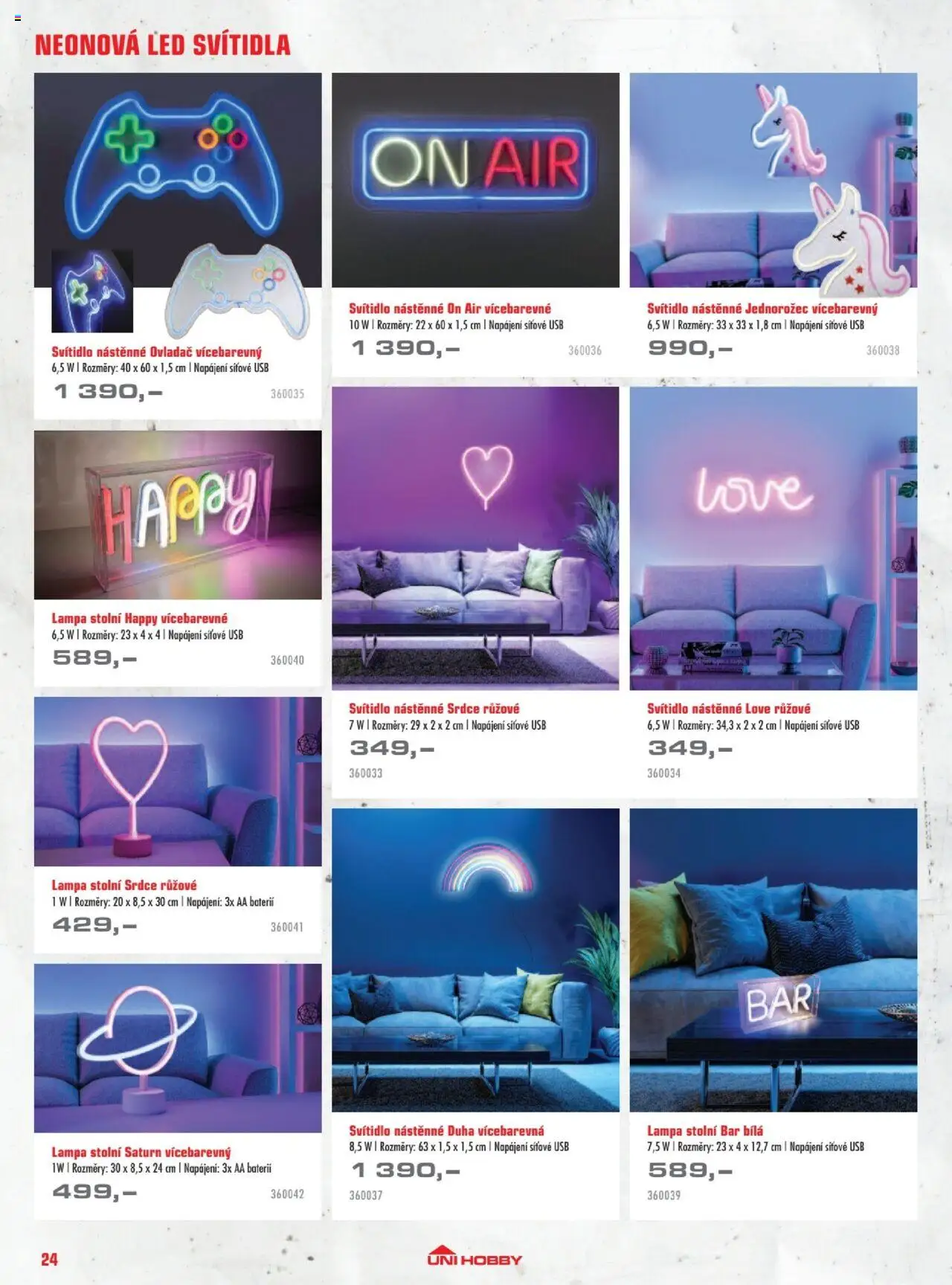 Uni Hobby katalog - Osvětlení od 03.10.2025 | Strana: 24 | Produkty: USB, Lampa, LED