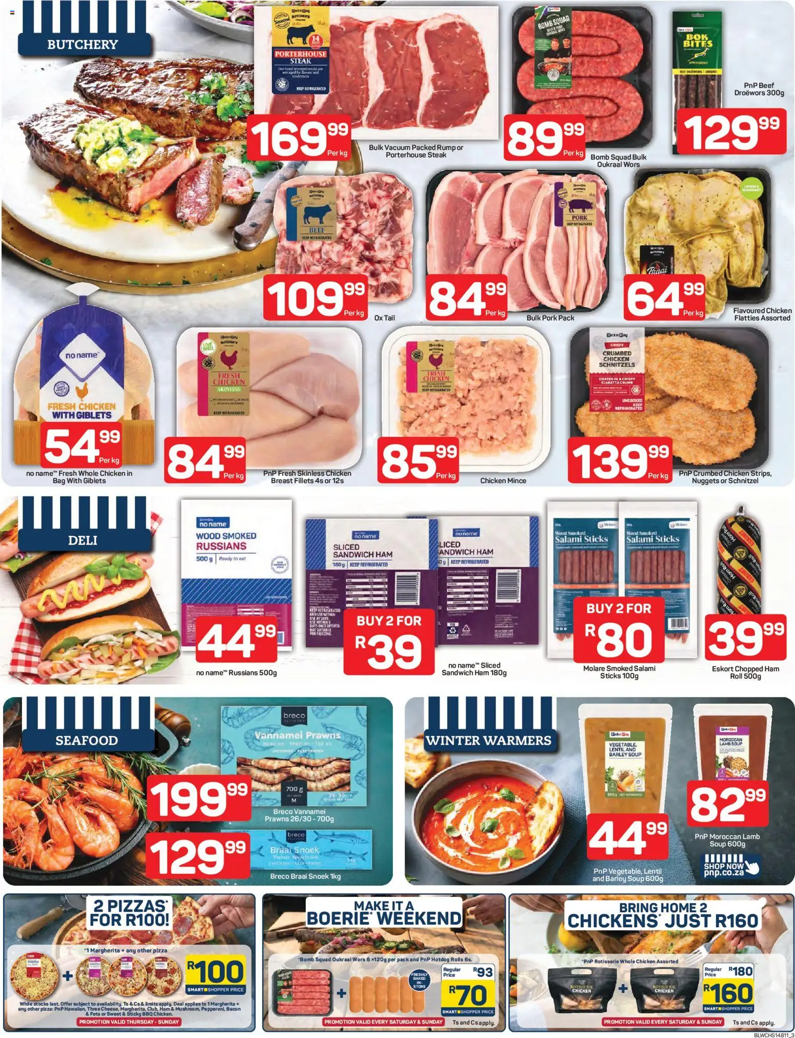 New Pick n Pay catalogue – valid from 20.04.2026 | Page: 3 | Products: Pizza, Pork, Beef, Seafood