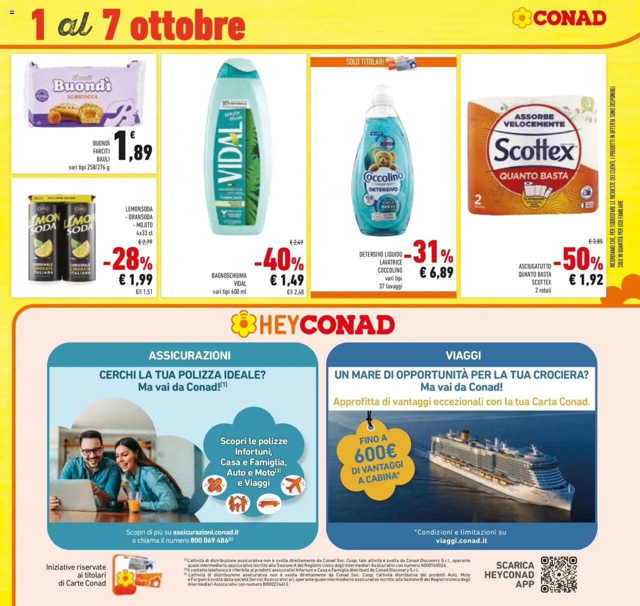 Volantino Conad del 23.09.2025 | Pagina: 43 | Prodotti: Bagnoschiuma, Lavatrice, Asciugatutto