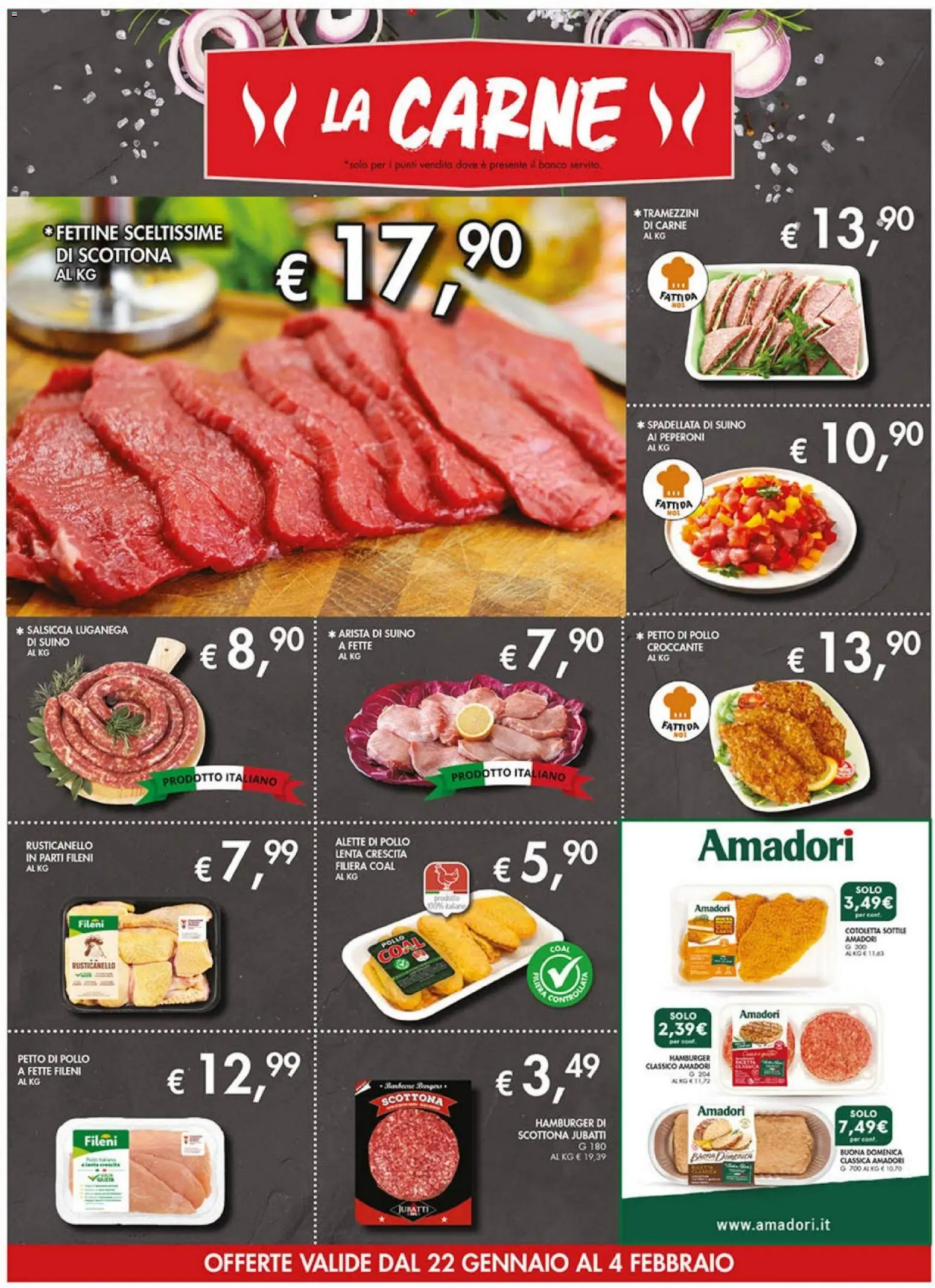 Volantino Coal del 22.01.2026 | Pagina: 6 | Prodotti: Pollo, Peperoni, Suino, Hamburger