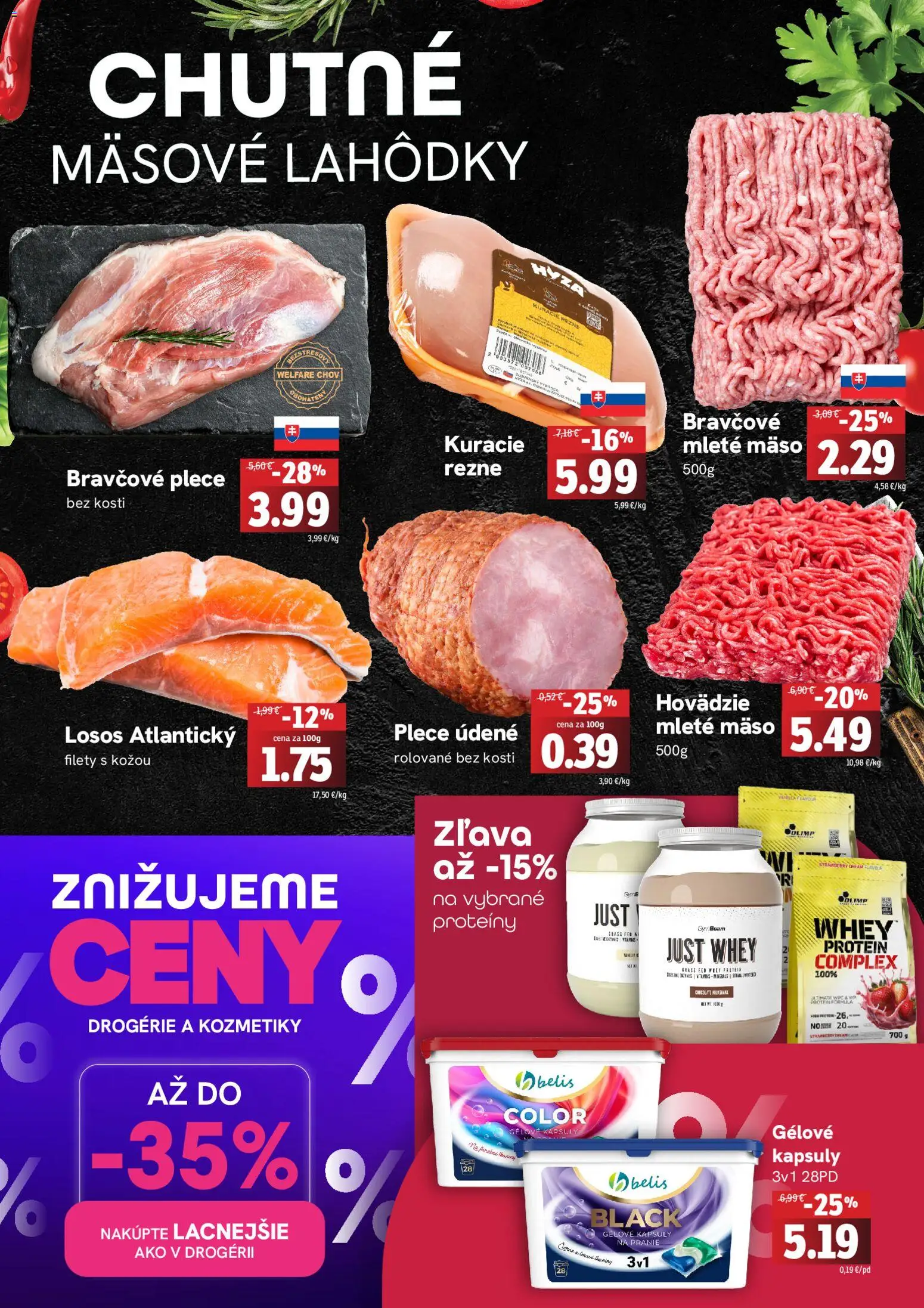 Nové Fresh akcie – leták je platný od 02.04.2026 | Strana: 2 | Produkty: Protein, Kuracie rezne, Losos, Mleté mäso