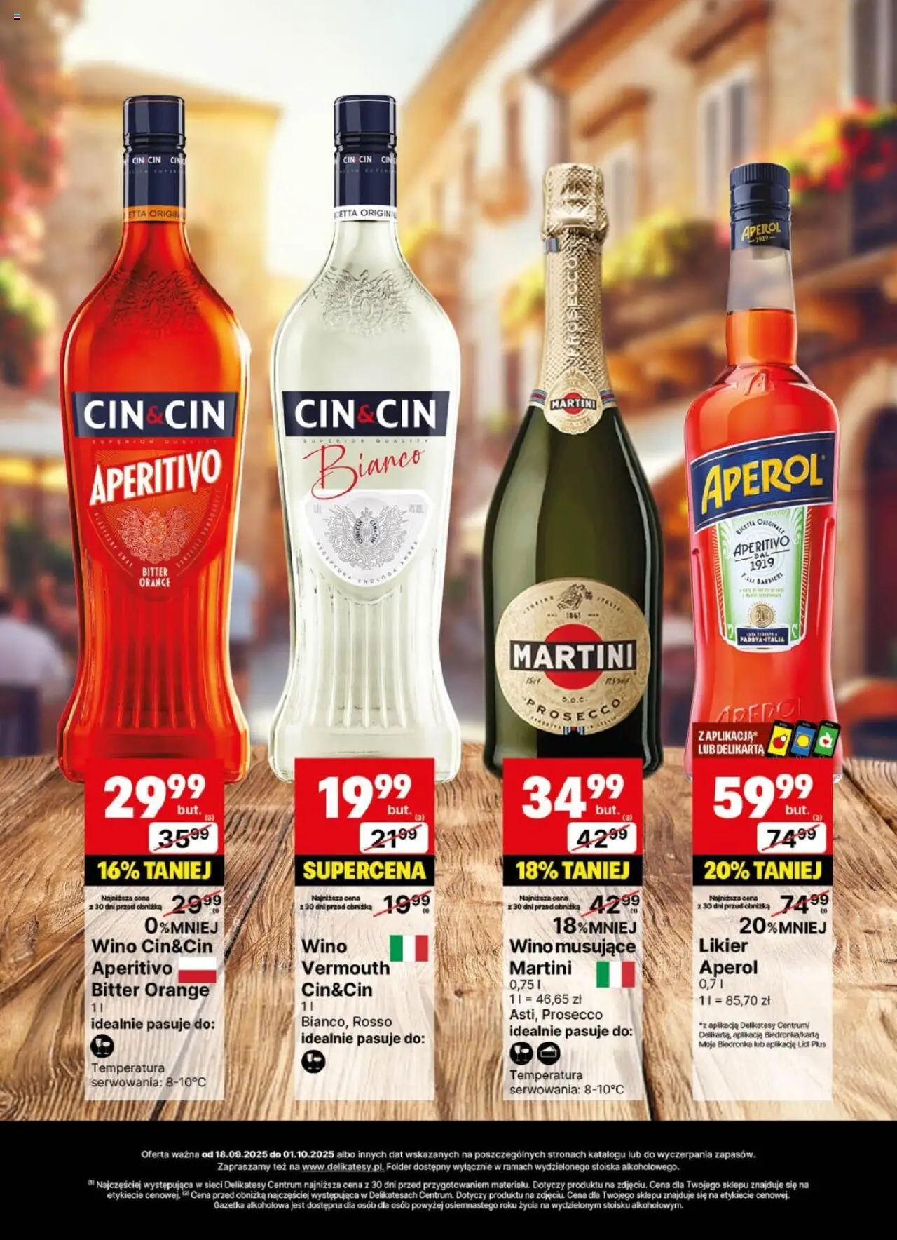 Delikatesy Centrum Gazetka - DeliBarek od 18.09.2025 | Strona: 6 | Produkty: Martini, Delikatesy, Aperol, Prosecco