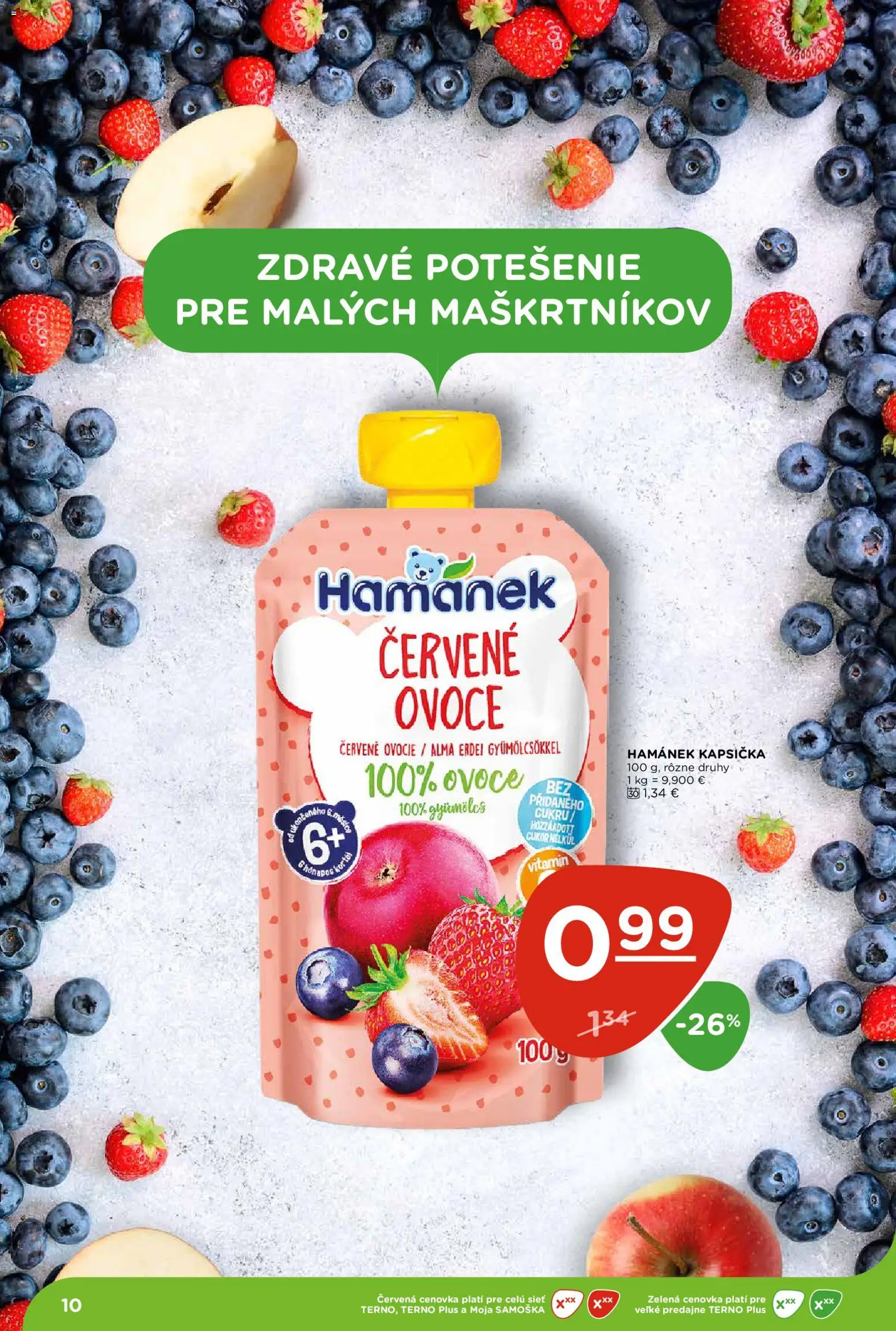 Nové Terno akcie – leták je platný od 12.03.2026 | Strana: 10 | Produkty: Cukor, Ovocie