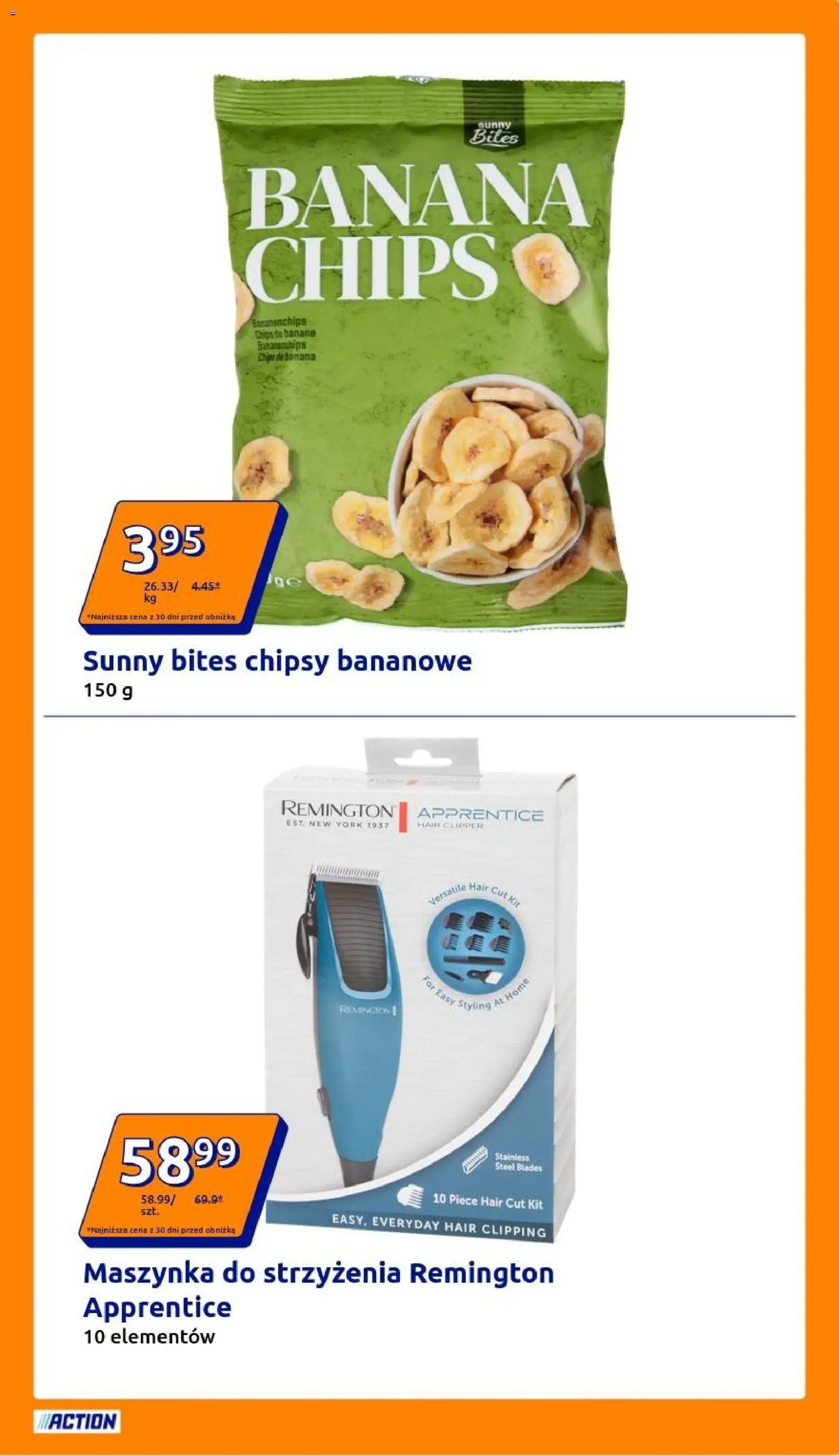 Action Gazetka od 29.10.2025 | Strona: 17 | Produkty: Chipsy, Chipsy bananowe, Maszynka do strzyżenia