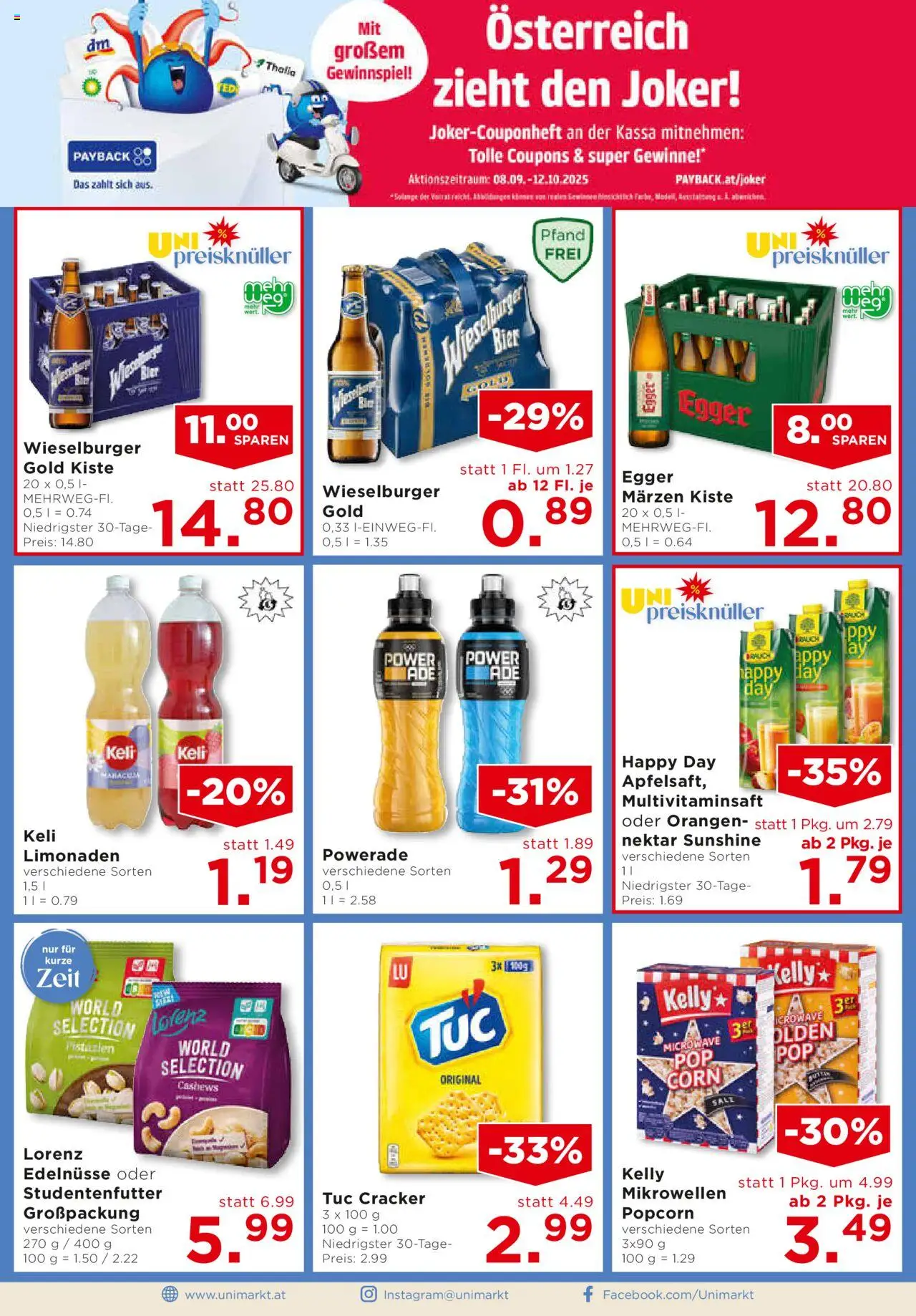 Unimarkt Ost gültig ab 01.10.2025 | Seite: 12 | Produkte: Salz, Bier, Orangen