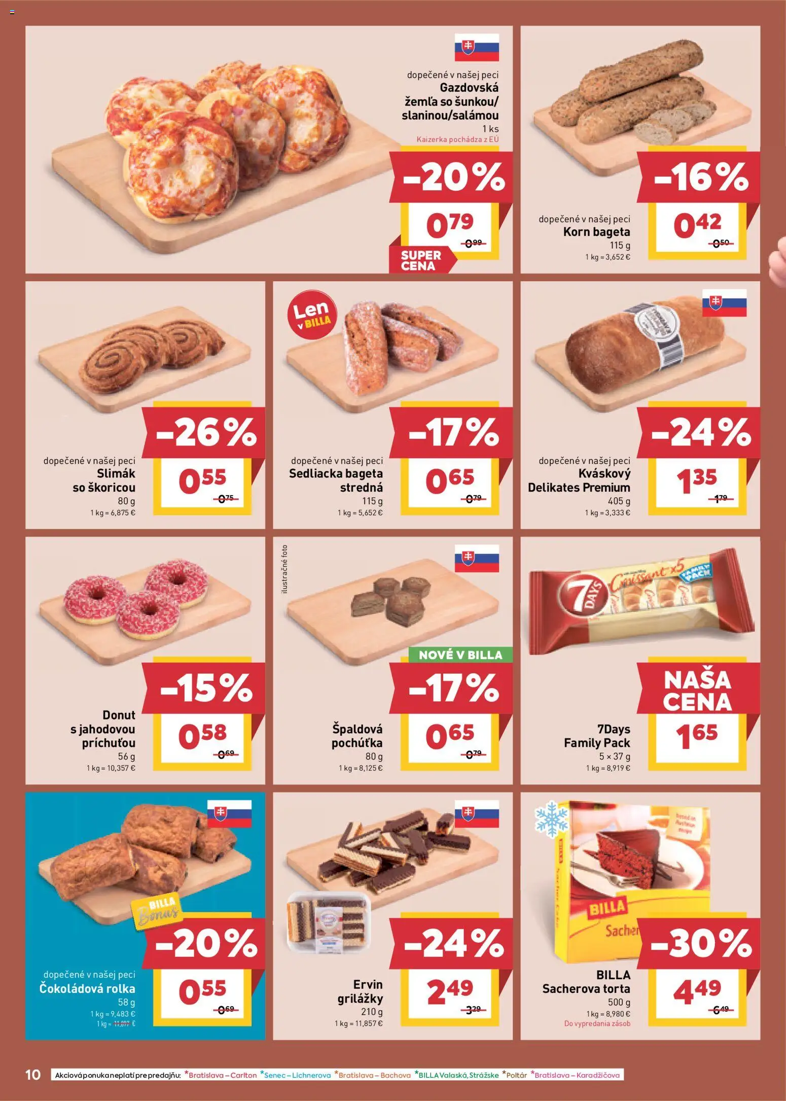 Nové Billa akcie – leták je platný od 12.11.2025 | Strana: 10 | Produkty: Donut, Torta