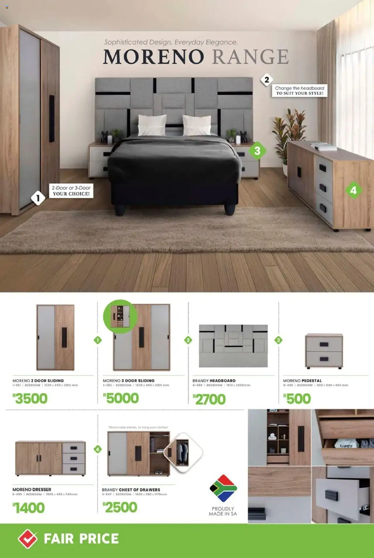 New Fair Price catalogue – valid from 01.10.2025 | Page: 14 | Products: Suit, Pedestal, Headboard, Chest of drawers