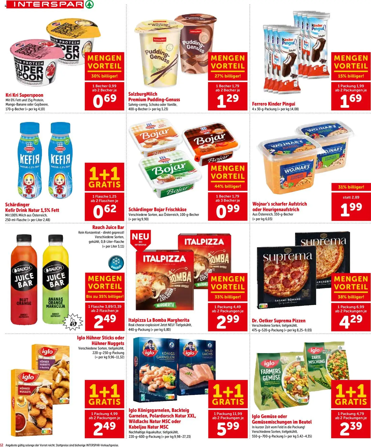 Interspar Flugblatt - Niederösterreich gültig ab 02.01.2026 | Seite: 12 | Produkte: Gemüse, Milch, Ananas