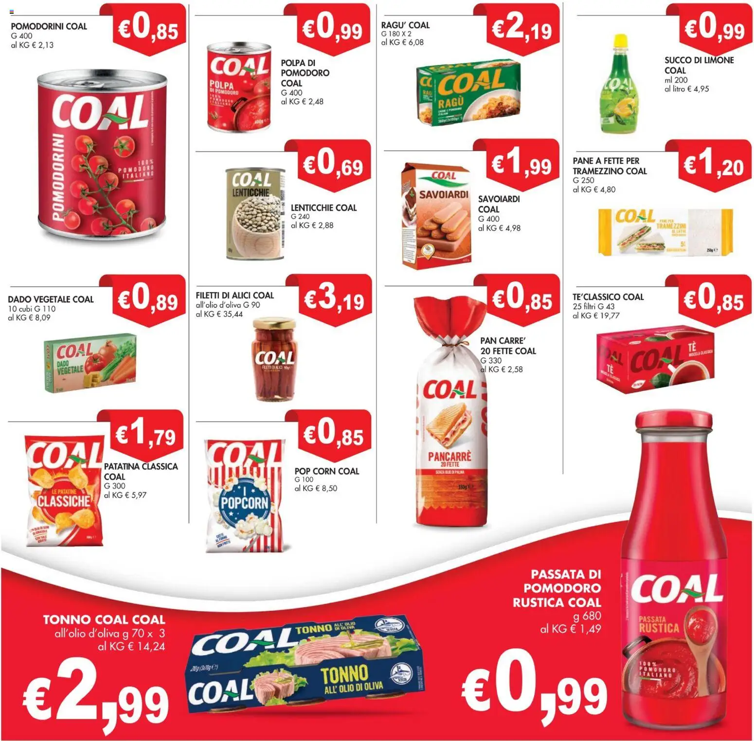 Volantino Coal del 28.11.2025 | Pagina: 14 | Prodotti: Pomodorini, Pane, Passata di pomodoro, Ragú