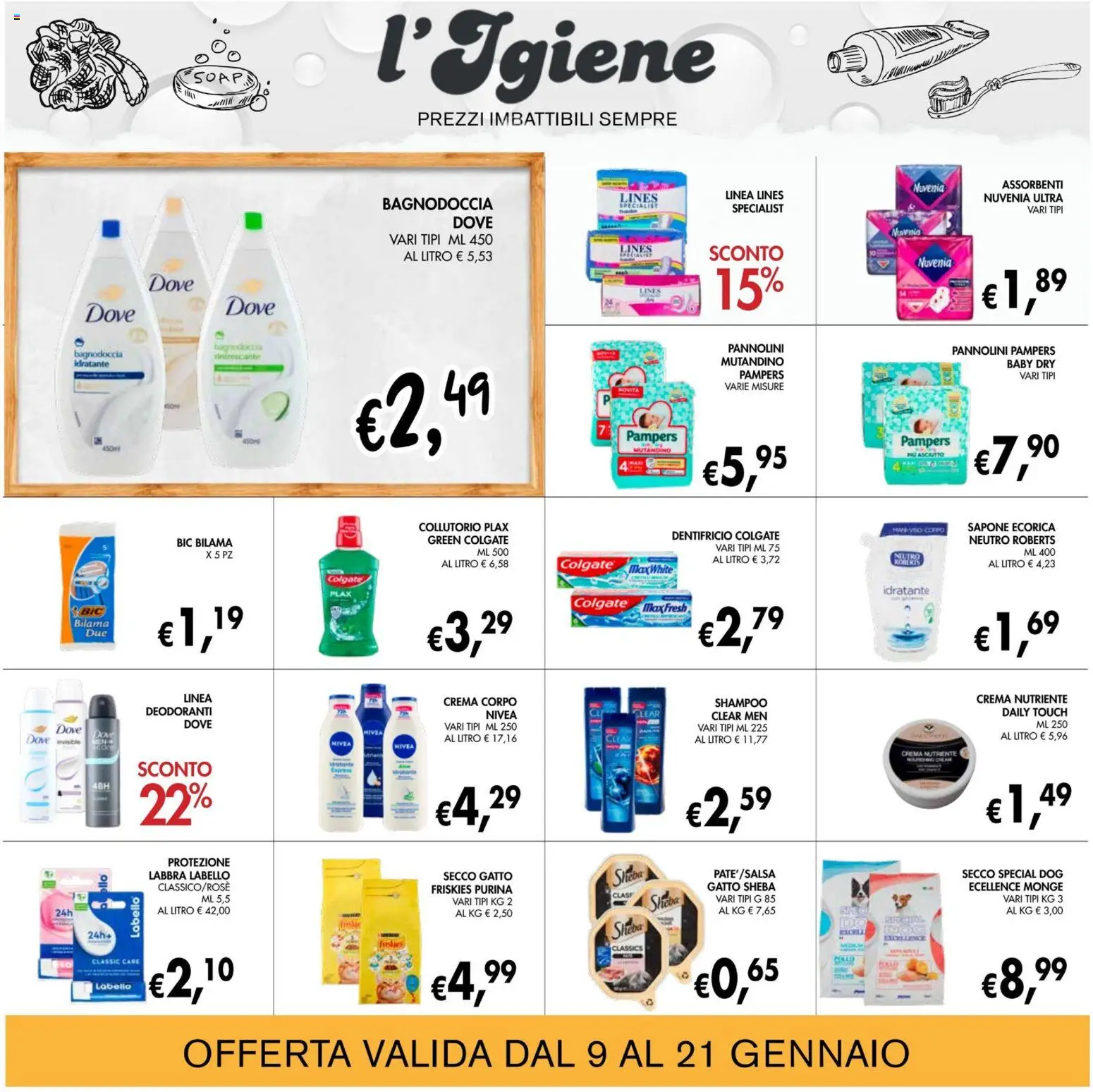 Volantino Coal del 09.01.2026 | Pagina: 23 | Prodotti: Shampoo, Crema, Sapone, Pampers