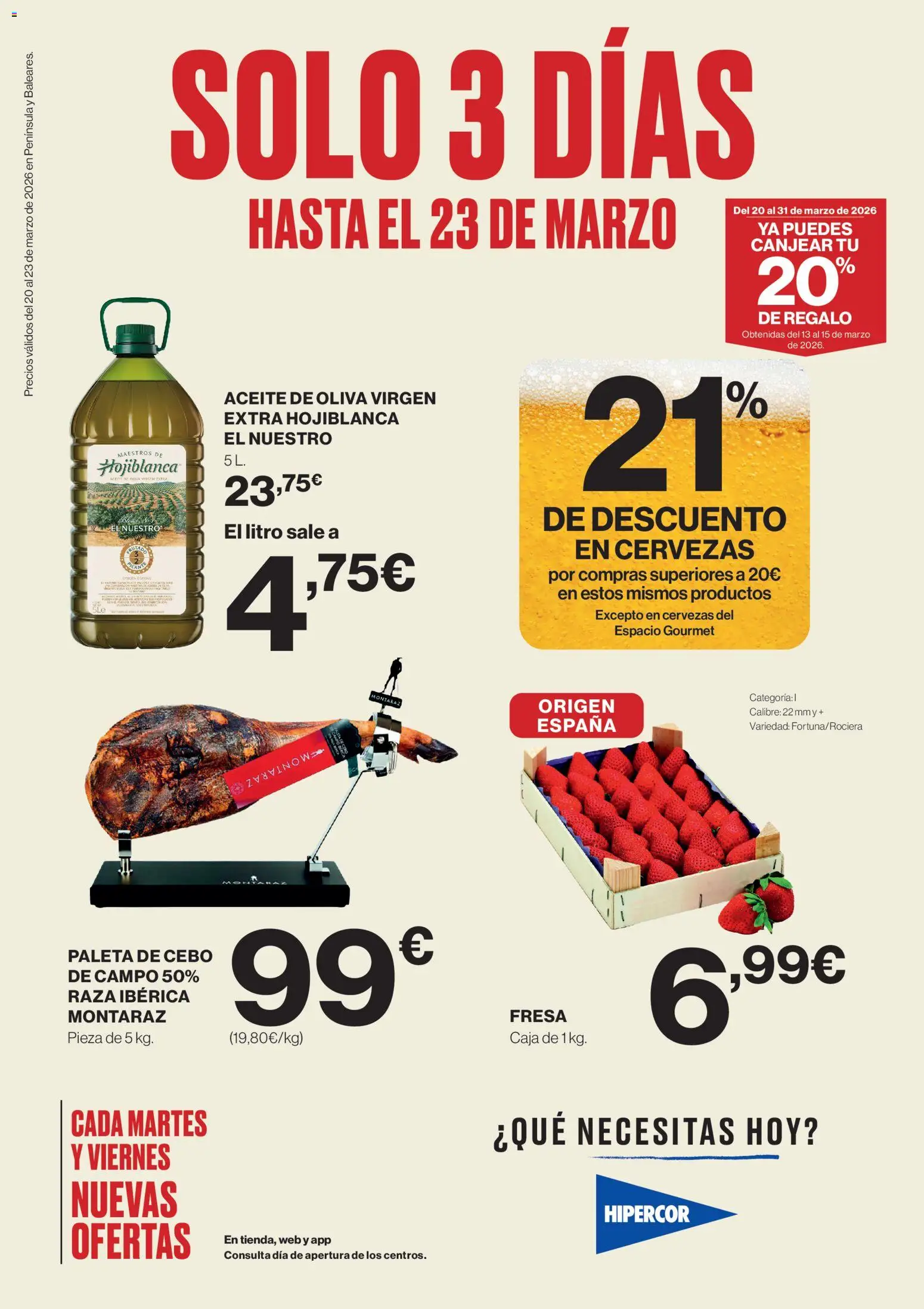 Hipercor catálogo │ válido desde el 20.03.2026 | Página: 1 | Productos: Aceite, Aceite de oliva, Caja