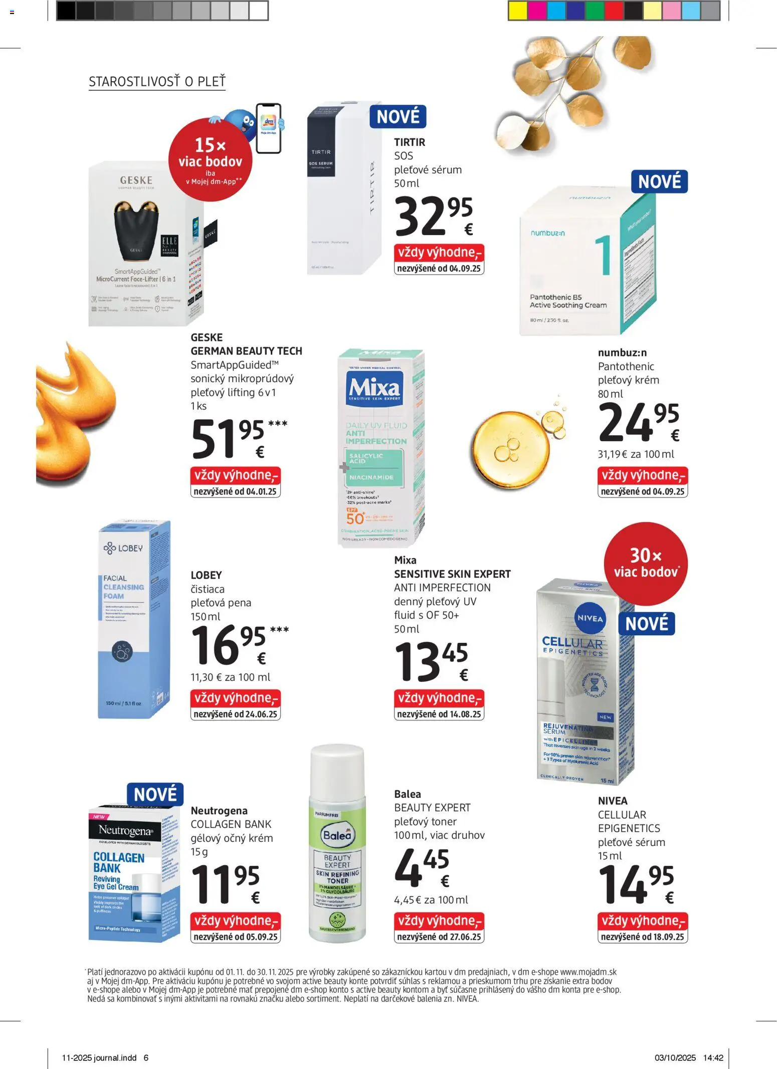 Nové dm drogerie akcie – leták je platný od 01.11.2025 | Strana: 6 | Produkty: Nivea, Krém, Toner