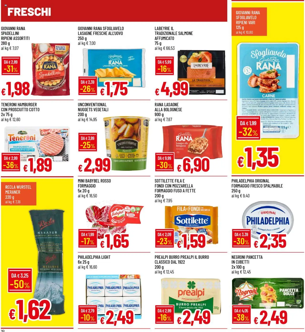 Volantino Famila del 20.10.2025 | Pagina: 10 | Prodotti: Nuggets, Frutta, Mozzarella, Latte