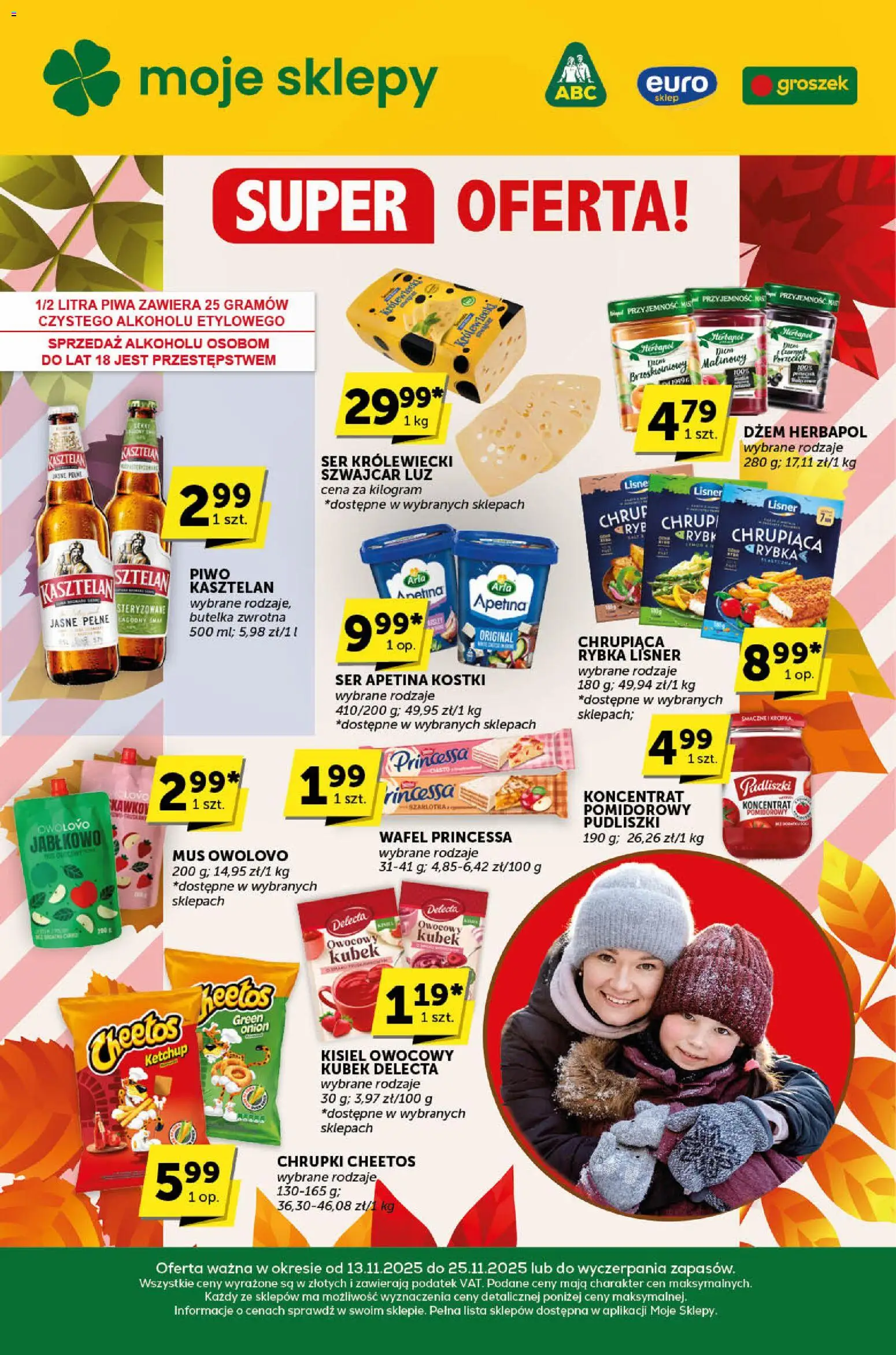 Euro Sklep Gazetka - Katalog od 13.11.2025 | Strona: 1 | Produkty: Chrupki, Dżem, Ser, Piwo