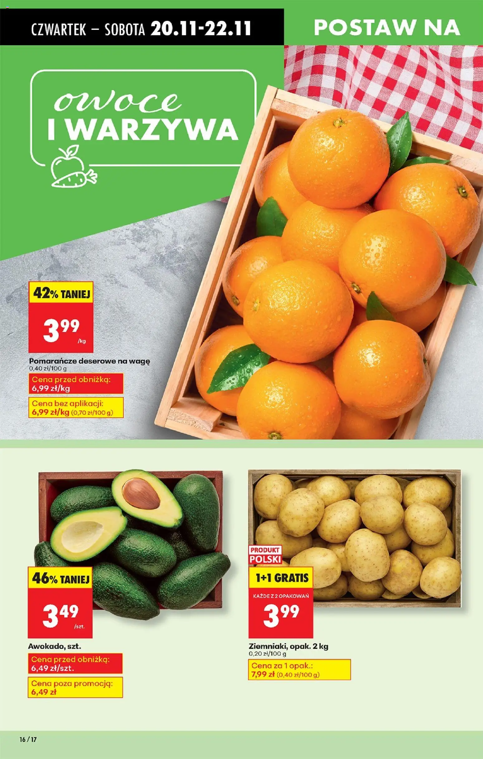Biedronka gazetka - Oferta w tym tygodniu od 20.11.2025 | Strona: 18 | Produkty: Pomarańcze, Warzywa, Owoce